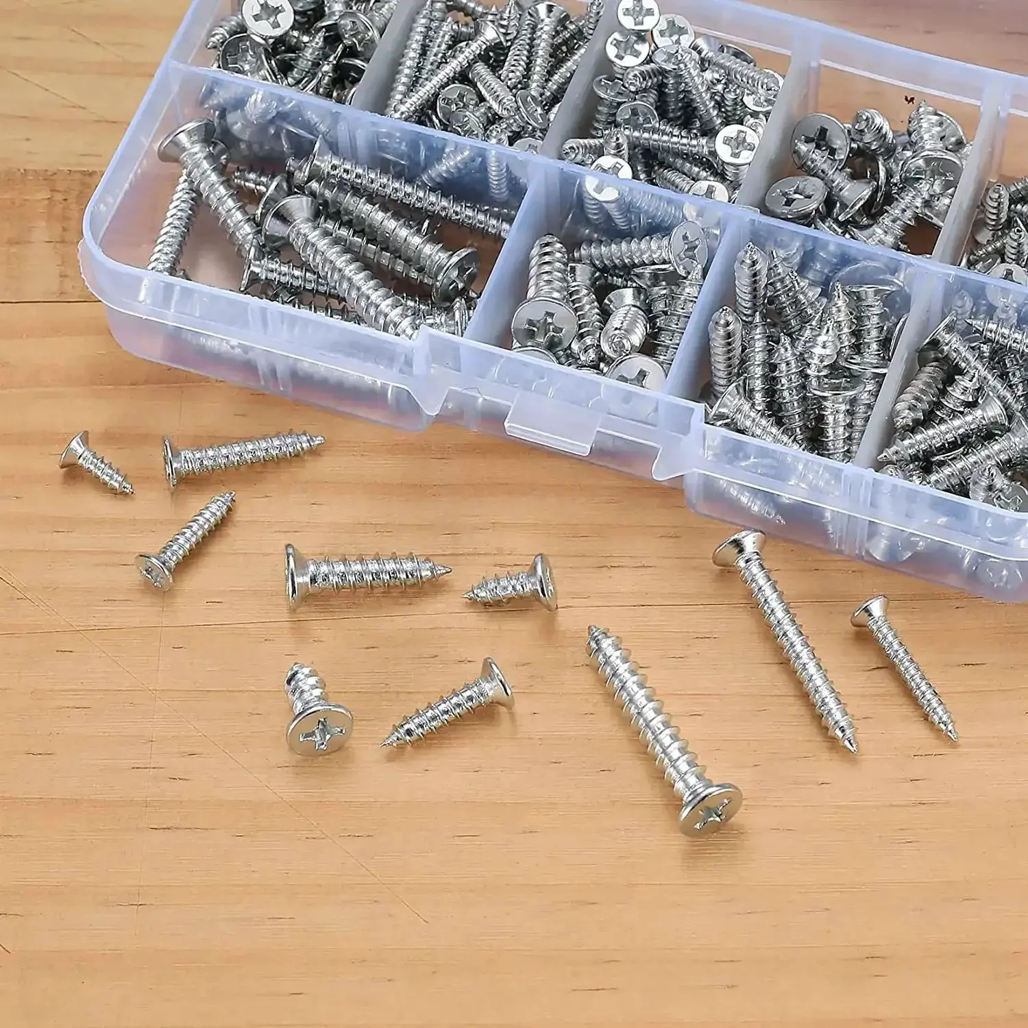 250G Self Tapping Screws Assortment Kit For Wood And Metal M3 M4 M5 Sheet Metal Screws Round Drive Flat Countersunk Head Fasteners For Woodworking And DIY Projects Durable Rust Resistant Pro Grade Heavy Duty All Purpose - Image 6