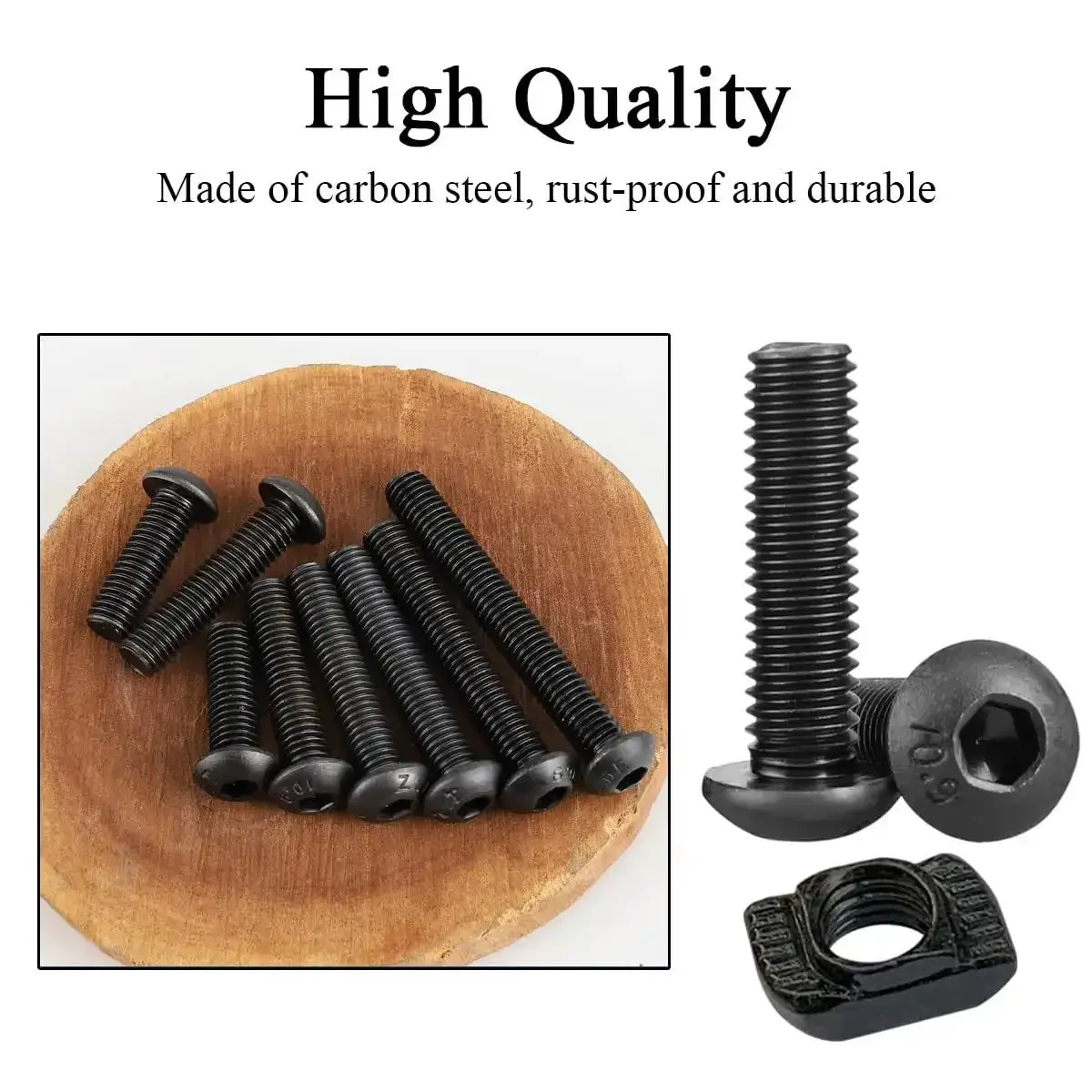 252 Piece M5 T Nuts And T-Slot Bolts Extrusion Accessories Kit With M5 8-20mm Hex Socket Screws T Nuts And Allen Wrench Compatible With 2020 Aluminum Extrusion For 3D Printers CNC Frames DIY Projects And Makers - Image 3