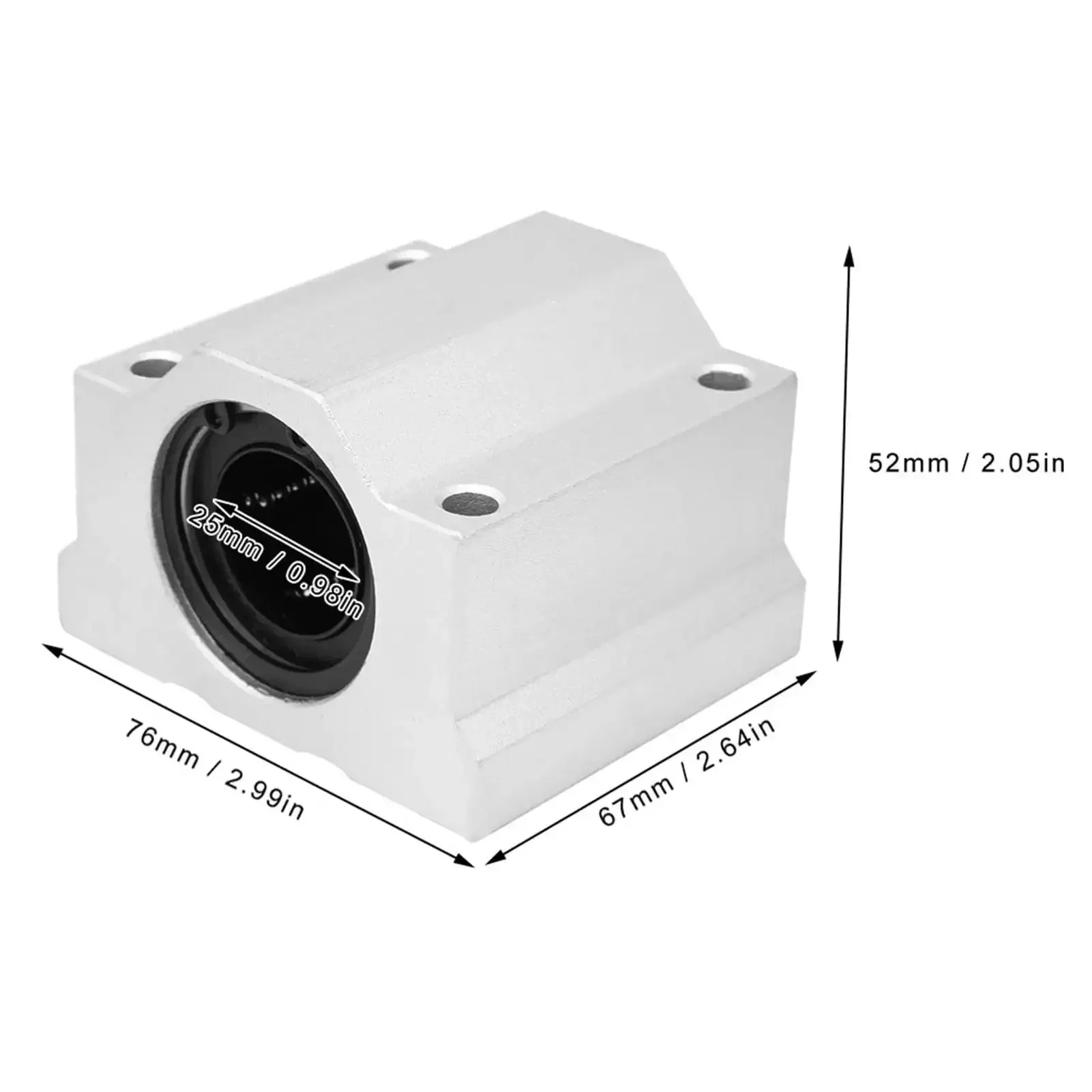 25mm Aluminum Linear Bearing Pillow Block For CNC Machines, Ultra Smooth Low Friction Movement, Easy Mount And Installation, High Speed Precision Linear Slide Unit For Heavy Duty Equipment - Image 6