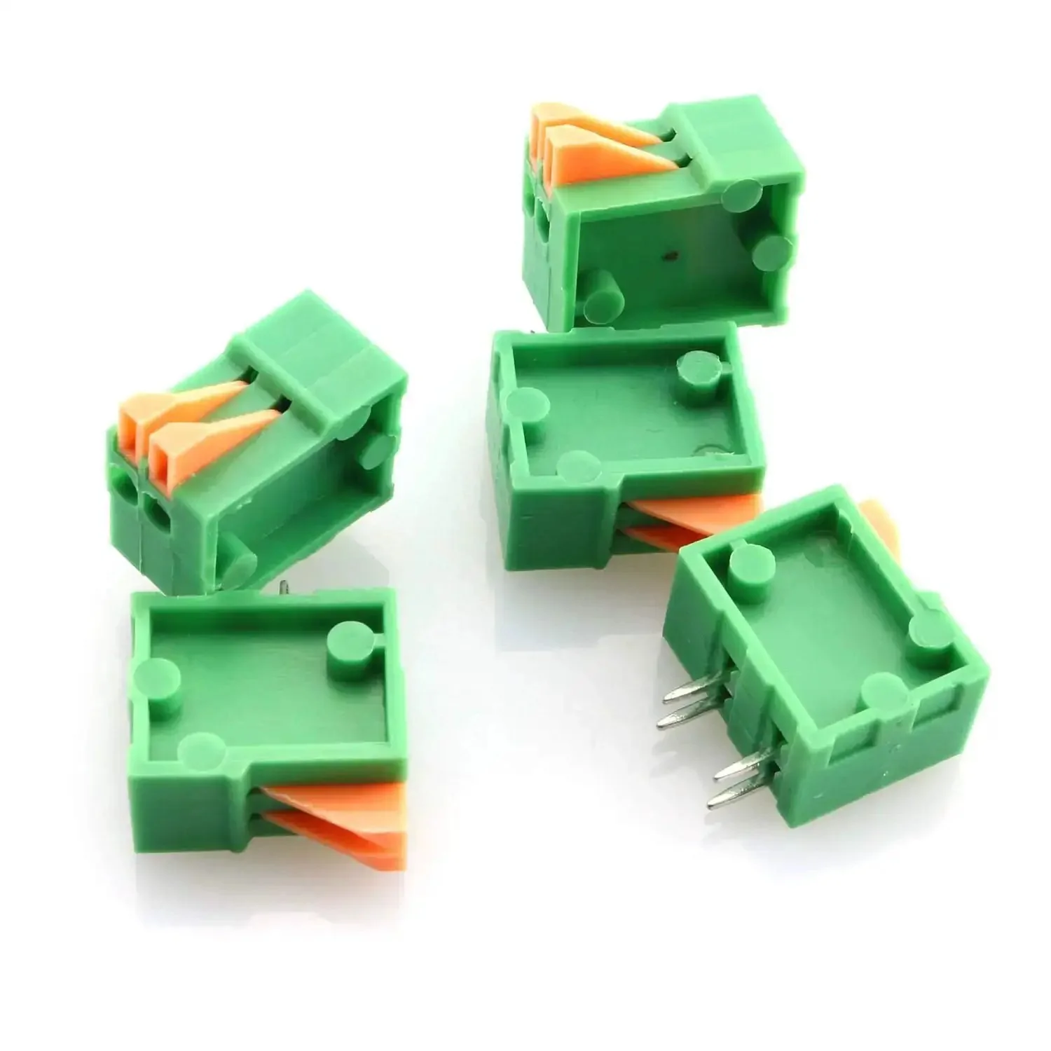 25Pcs 2 Pole Spring Clip PCB Terminal Block Connector Set 2.54mm Pitch For 26 20AWG Wires 150V AC 2A Max Easy Install Wire To Board Power And Signal Connector Pack - Image 3