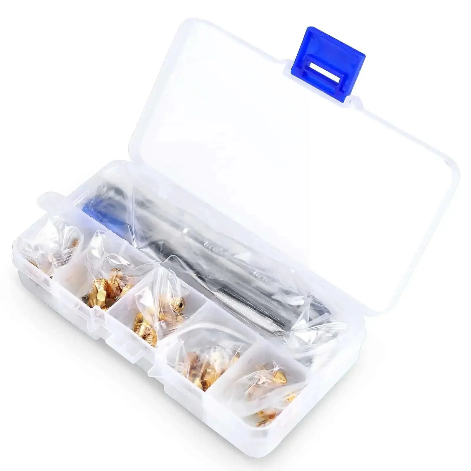 25Pcs MK8 Ender 3 V2 Brass Nozzles 0.4mm Set With DIY Tools Storage Box For Creality Ender 3 Series And CR 10 3D Printers Ready To Rock High Heat Abrasion Resistant - Image 2