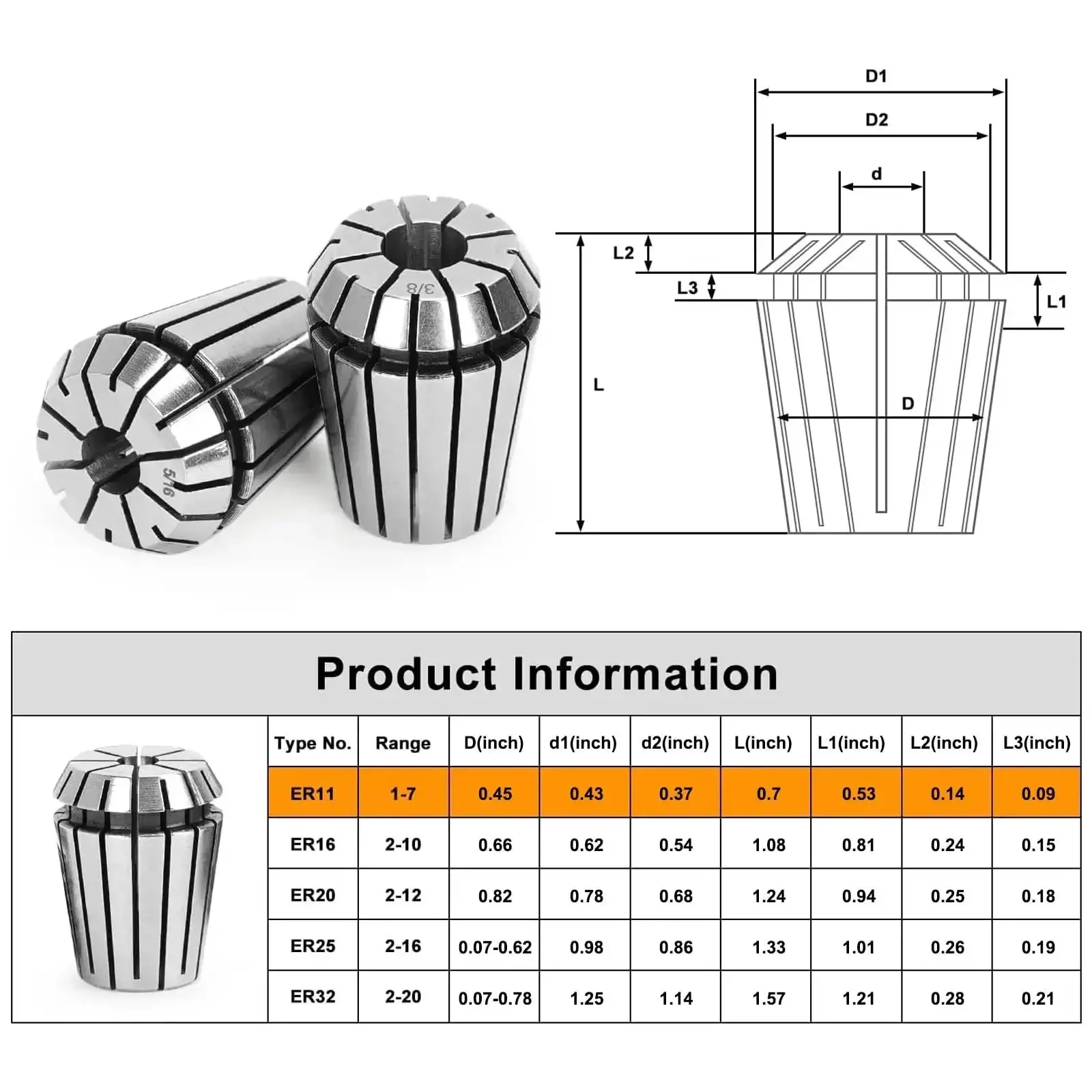 26 Piece ER32 Spring Collet Set For CNC Engraving Machines And Milling Lathes Pro Grade Workholding Tooling For Secure Clamping Wide Range Of ER32 Collets For Boring Milling And Engraving Applications - Image 5