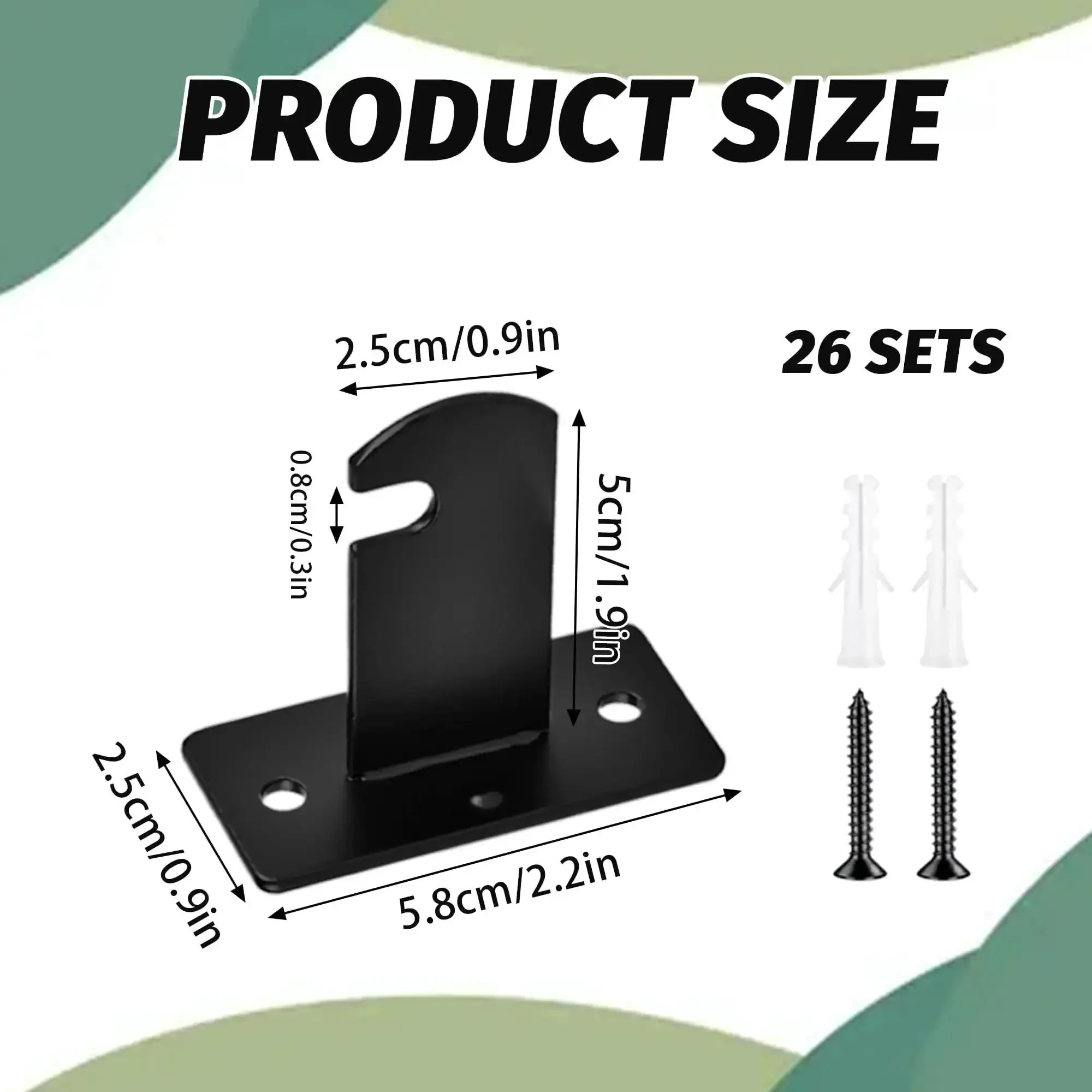 26 Piece Gridwall Mount Brackets Black With Screws And Wall Anchors, Chrome Plated Iron Gridwall Accessories Kit For Retail Displays, Home, Shop, Garage And Office Wall Organization - Image 6