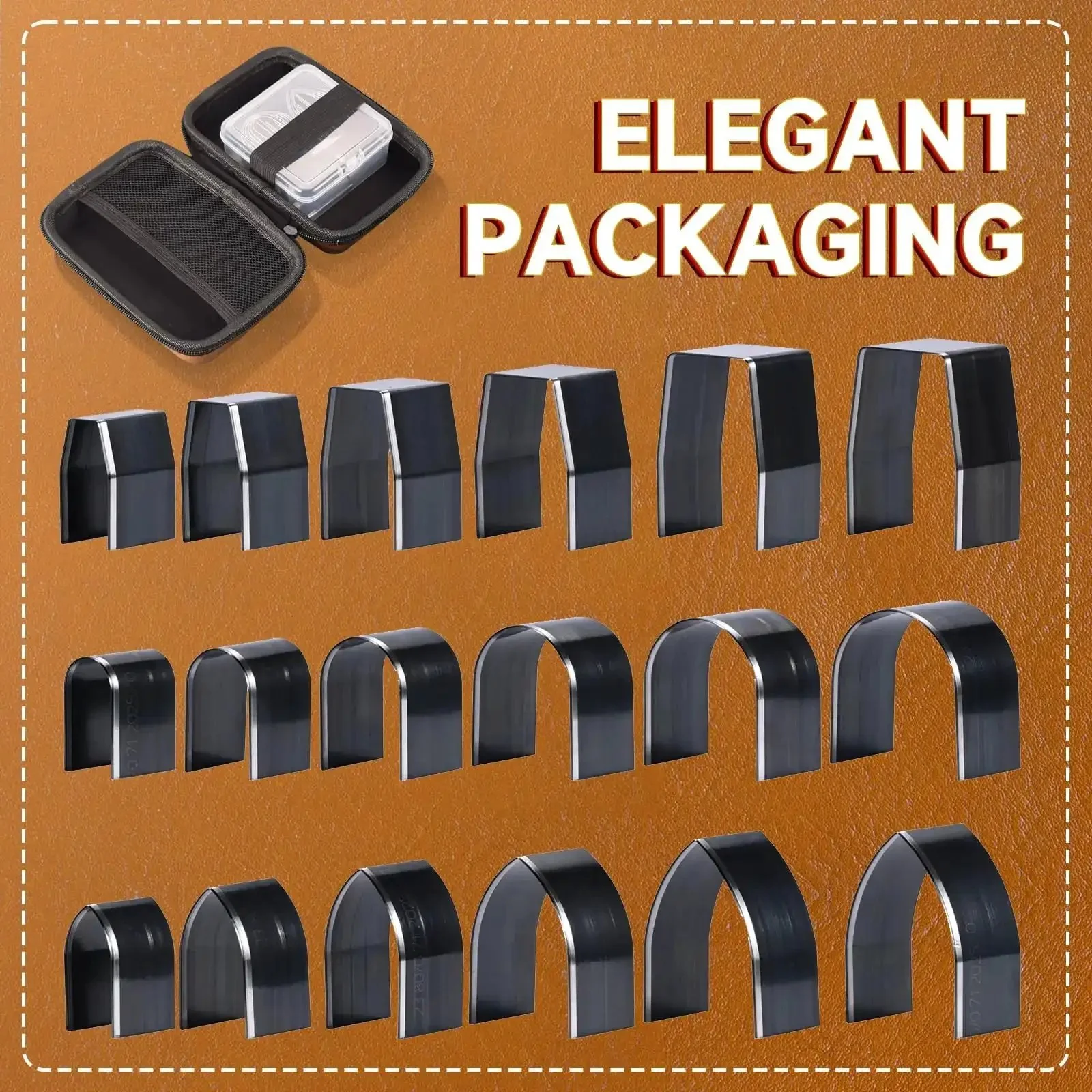 27 Piece Leather Punch Kit With 9 Round Punches And 18 Specialty Punches For Leatherworking Includes EVA Case And Rubber Mat For Belts Straps And Bags Pro Grade Do It Yourself Friendly Belt End Punch Set - Image 7