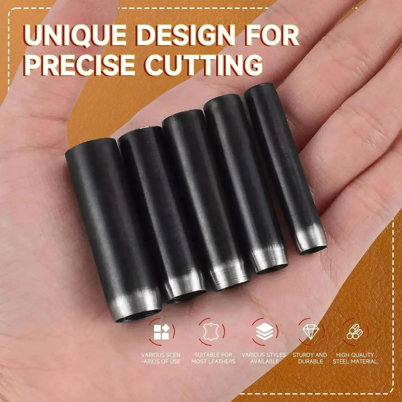 27 Piece Leather Punch Kit With 9 Round Punches And 18 Specialty Punches For Leatherworking Includes EVA Case And Rubber Mat For Belts Straps And Bags Pro Grade Do It Yourself Friendly Belt End Punch Set - Image 8