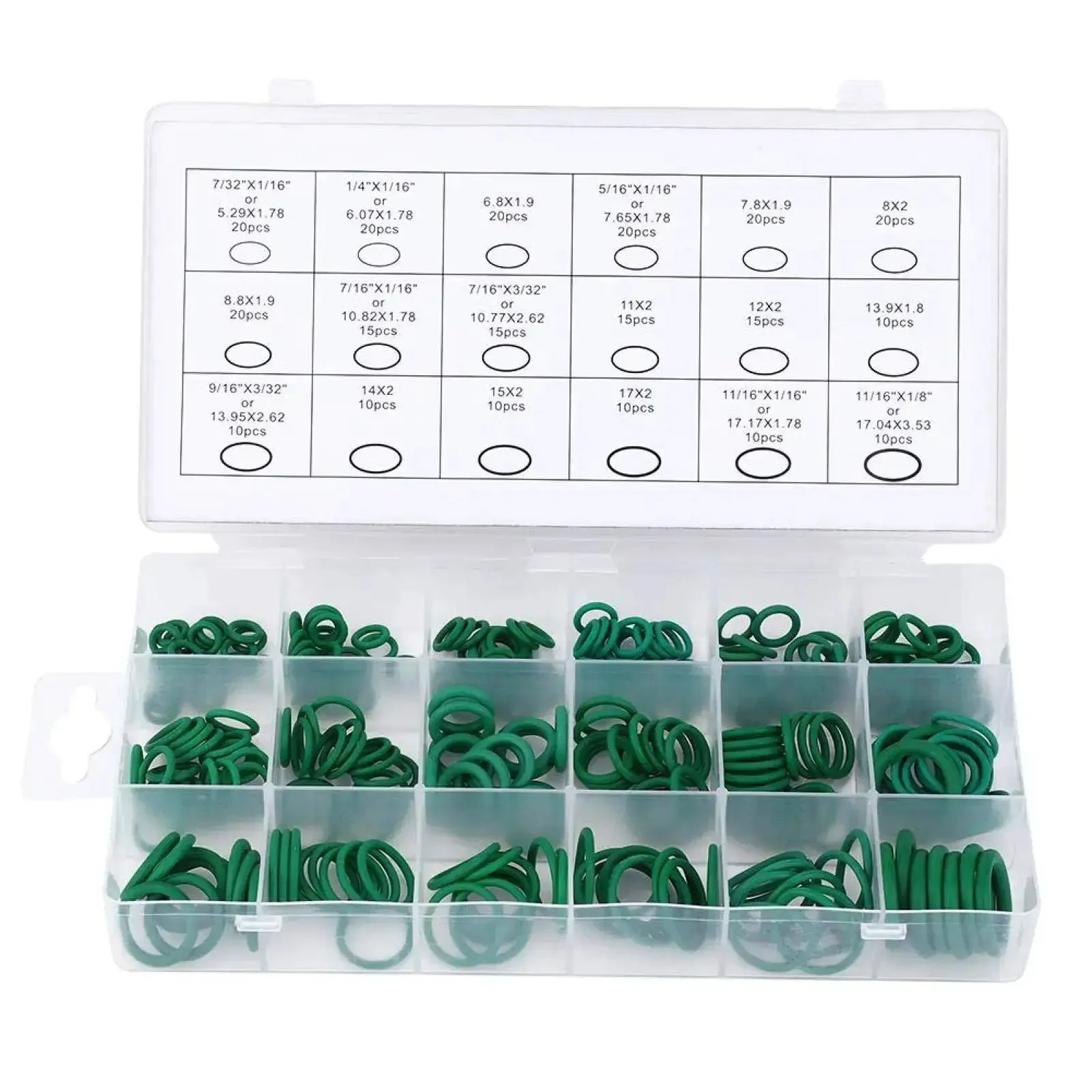 270 Pcs Rubber O Ring Kit With 18 Sizes High Temperature Buna N Seals For Industrial Pneumatic AC Plumbing Repairs Heavy Duty Leak Proof Sealing For Static And Dynamic Cylinders