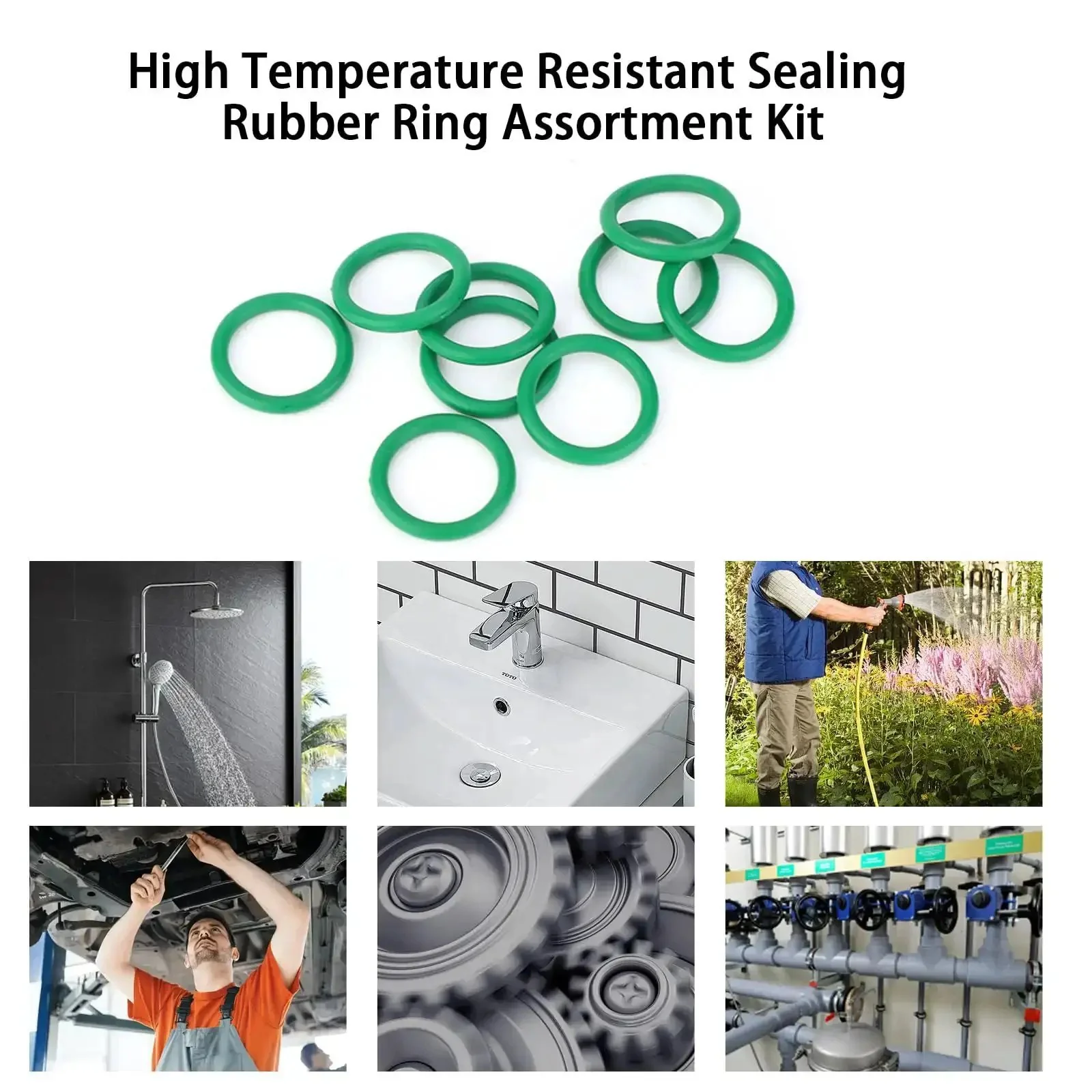270 Pcs Rubber O Ring Kit With 18 Sizes High Temperature Buna N Seals For Industrial Pneumatic AC Plumbing Repairs Heavy Duty Leak Proof Sealing For Static And Dynamic Cylinders - Image 6