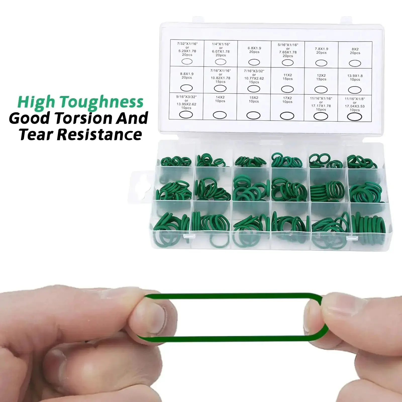 270 Pcs Rubber O Ring Kit With 18 Sizes High Temperature Buna N Seals For Industrial Pneumatic AC Plumbing Repairs Heavy Duty Leak Proof Sealing For Static And Dynamic Cylinders - Image 9