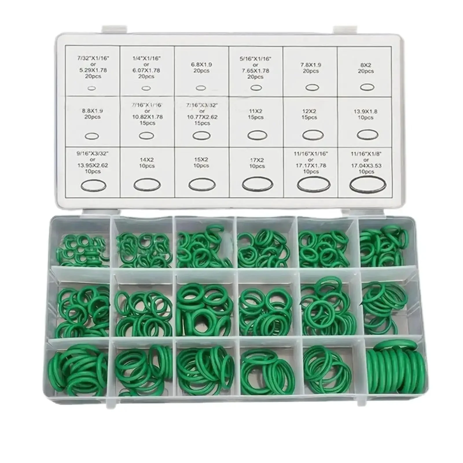 270 Piece Car AC Seal Gasket O Ring Kit With 18 Sizes Nitrile Rubber For Oil Gas Water High Temperature Durable O Rings For Car Truck And Home Appliance Repairs Universal Tool Set