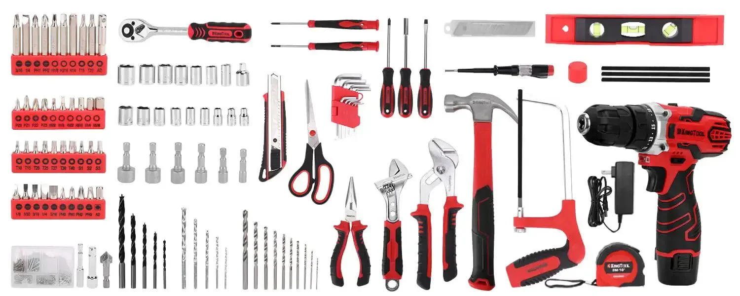 276-Piece Tool Set Kit With 12V Cordless Drill Driver, Portable Toolbox With Drawer, Heavy-Duty Storage Case, Perfect for Homeowners, Diyers, and Handymen, Great for Home Projects and Weekend Fix-Ups - Image 7