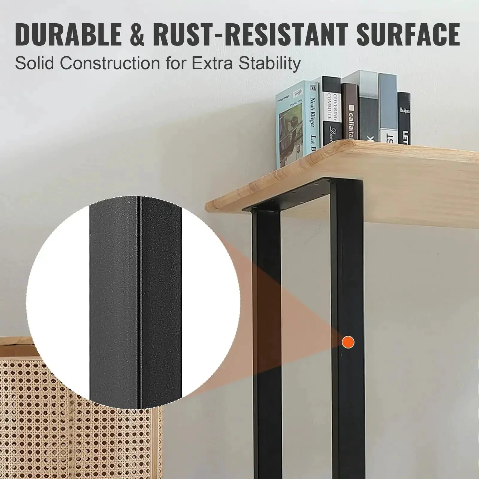 28 Inch Adjustable Square Steel Table Legs Set Of 2 Heavy Duty Desk Legs With 1000 Lb Load Capacity Rust Proof Matte Black Finish Quick Install For DIY Furniture Support - Image 7