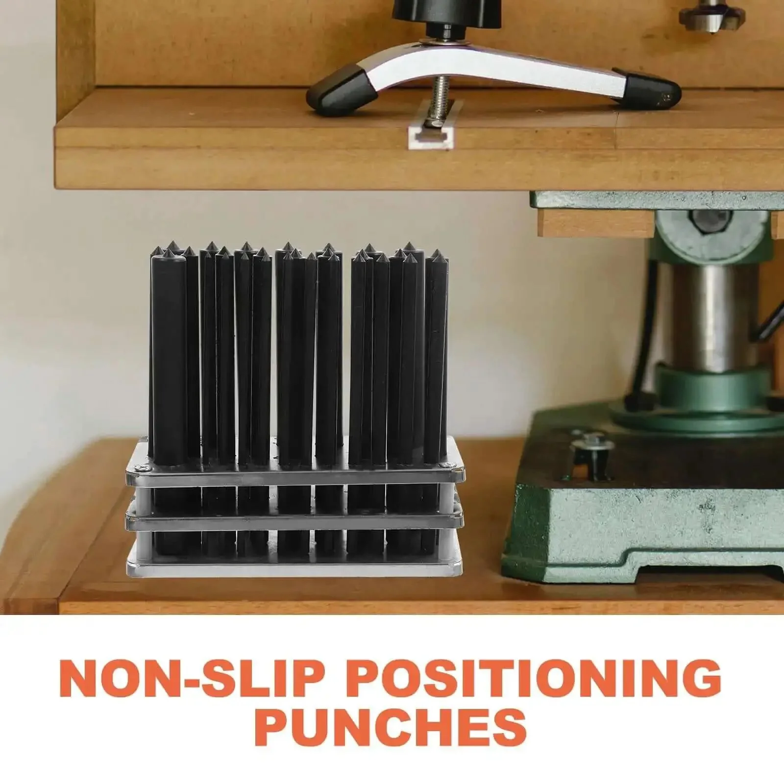 28 Piece Cylindrical Steel Punch Set With Positioning Punches For Machine Tool Maintenance, DIY Woodworking And Jewelry Crafting, Pro Grade Center Punches And Base Punches For Easy Alignment And Precise Drilling - Image 8