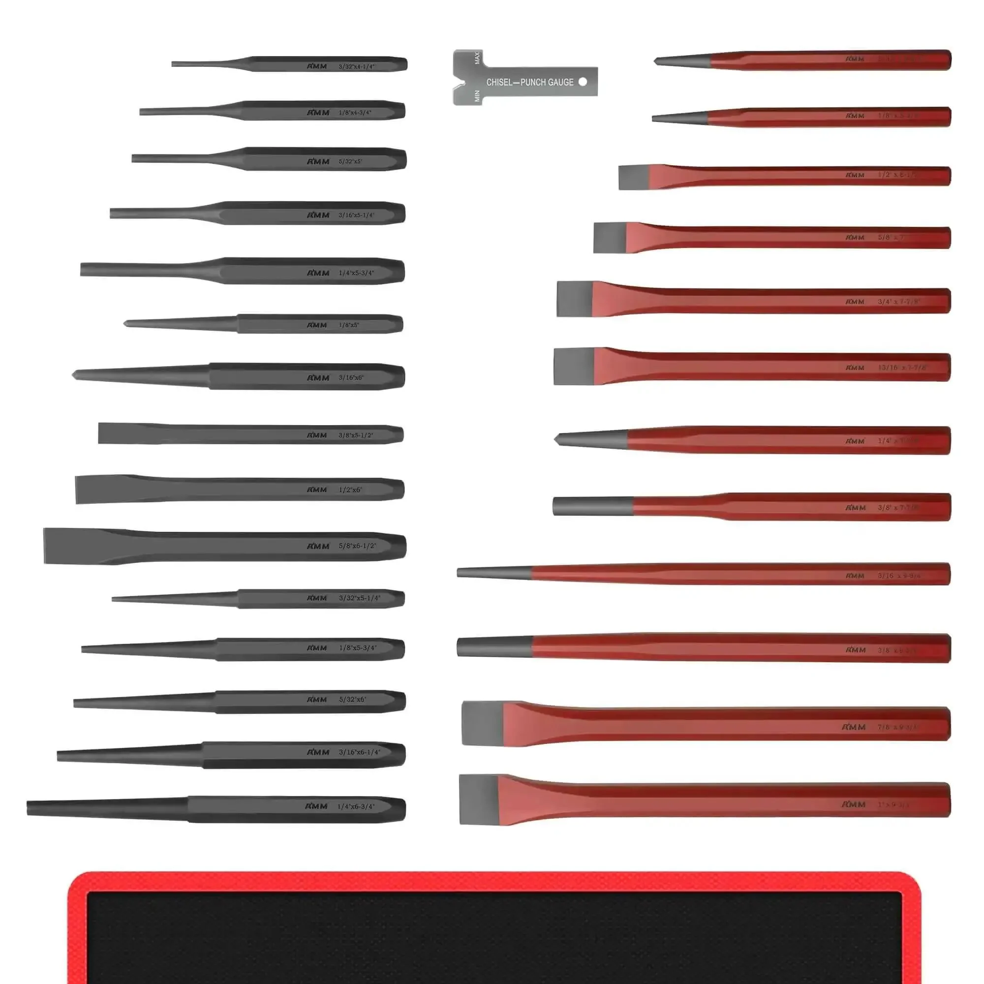 28 Piece Heavy Duty Punch And Chisel Set With Taper Punches Cold Chisels Pin Punches And Center Punches Cr V High Carbon Steel For Wood Metal Automotive Sculpture And DIY Projects
