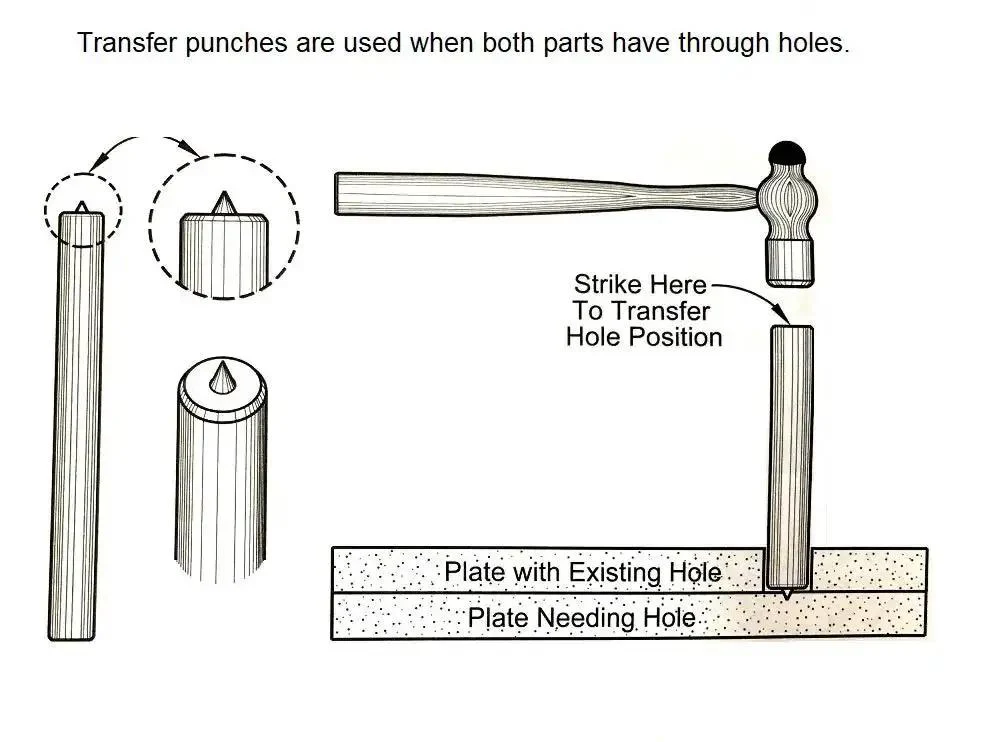 28 Piece Transfer Punch Set For Precise Hole Layout And Transfer, Ranging From 3/32 To 1/2 Inch By 64ths And 17/32 Inch, Undersize Tolerance.0025, Hardened Tool Steel, 4 7/8 Inch Length, Black Oxide Finish, Indexed Stand For Accurate Hole Transfer - Image 7