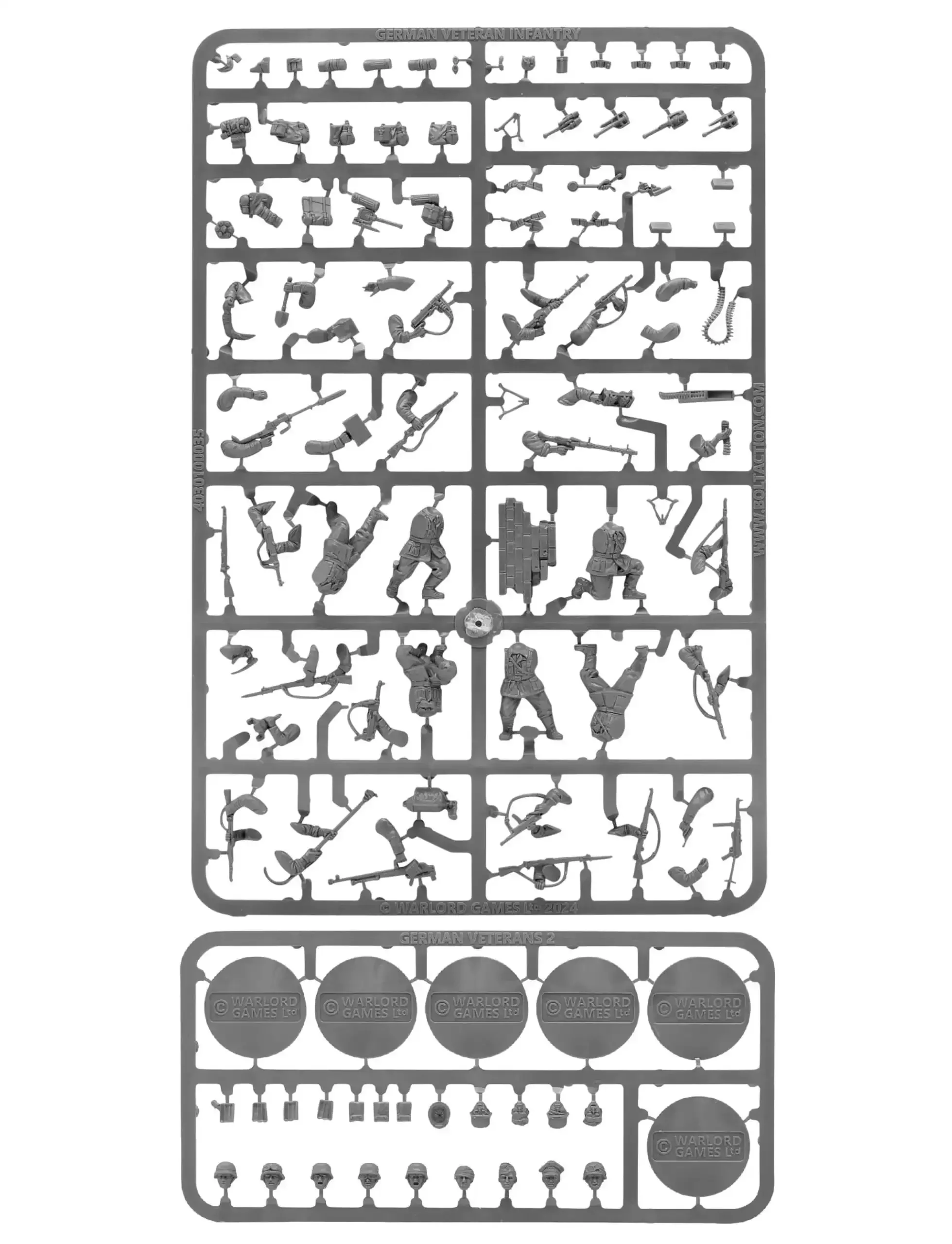 28mm German Army Veterans Infantry Platoon Plastic Miniatures For Bolt Action War Game, 30 Dope Figures With Flamethrower Panzerbüchse 39 MG34 Granatbuchse 39 Flexible Weapon Configurations Plus Command Options, Highly Detailed WWII German Infantry - Image 3