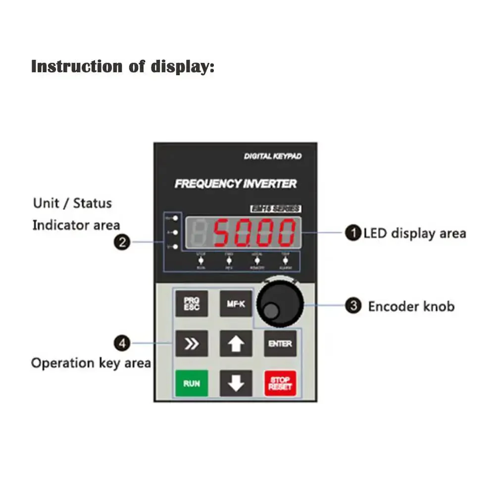 2HP 110V Input VFD to 220V Output Motor Drive For Single Phase To Three Phase Motors, Variable Frequency Controller For AC Motors, 50 Hertz Or 60 Hertz Operation, Easy Hookup To 110V Or 120V Supply To Run 220V 1P Or 3P Equipment - Image 2