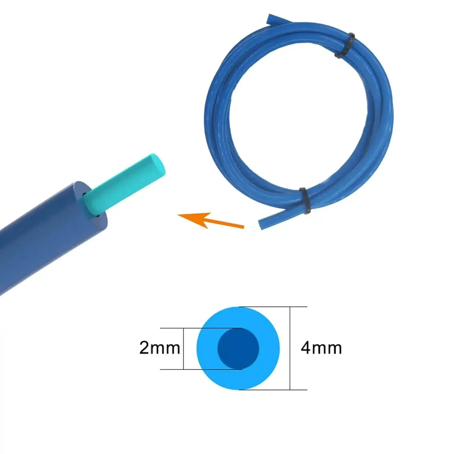 2M Bowden Tube For 3D Printing, PTFE Teflon Tubing With PC4 M6 And PC4 M10 Pneumatic Fittings, Tube Cutter Included, 1.75Mm Filament Compatible With Ender 3 Series - Image 6