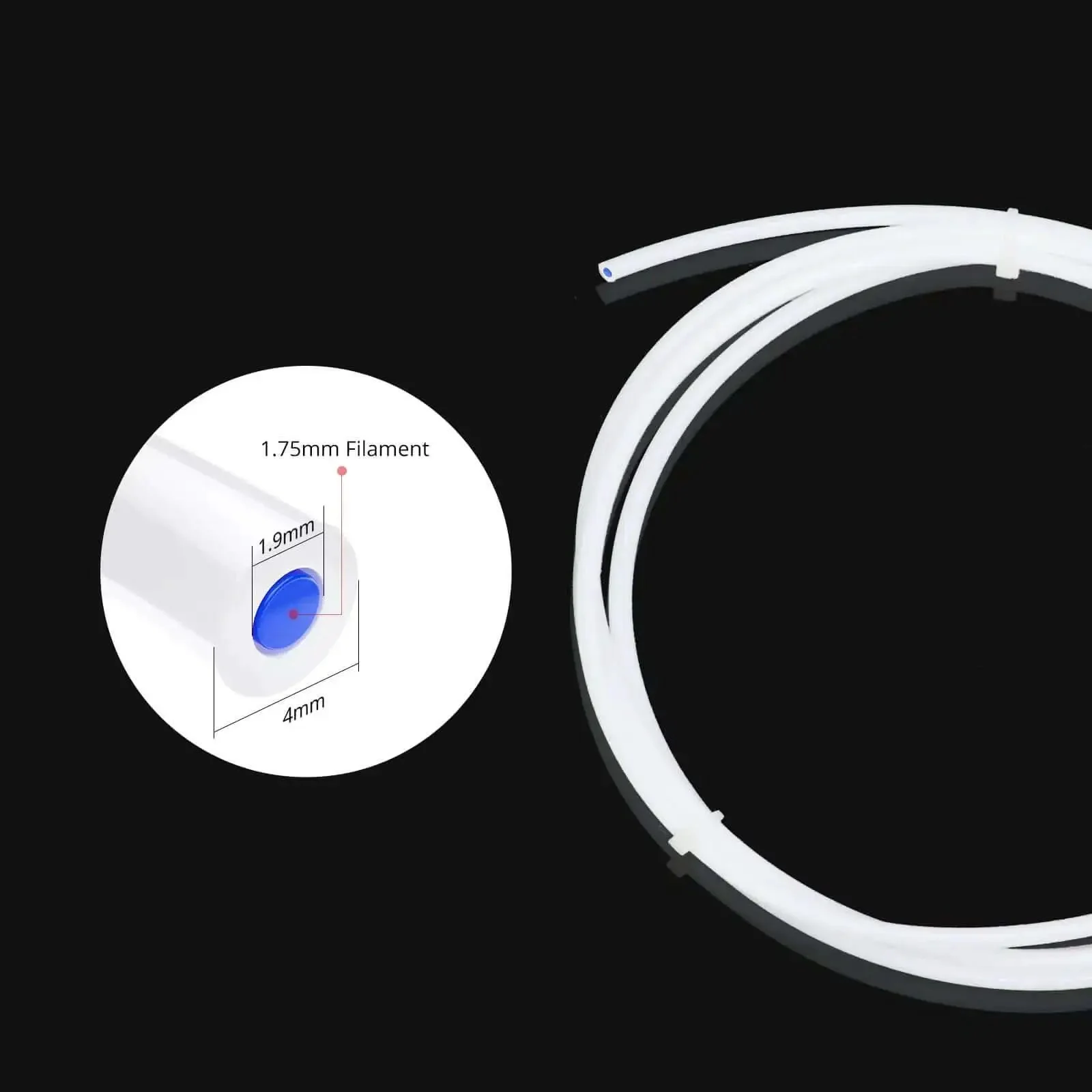 2M PTFE Teflon Tube For 1.75mm Filament 4mm OD 2mm ID Extruder Tubing For 3D Printers Clear Flexible High Temperature Resistance No Fuss Low Friction Reduces Clogs And Slippage - Image 5