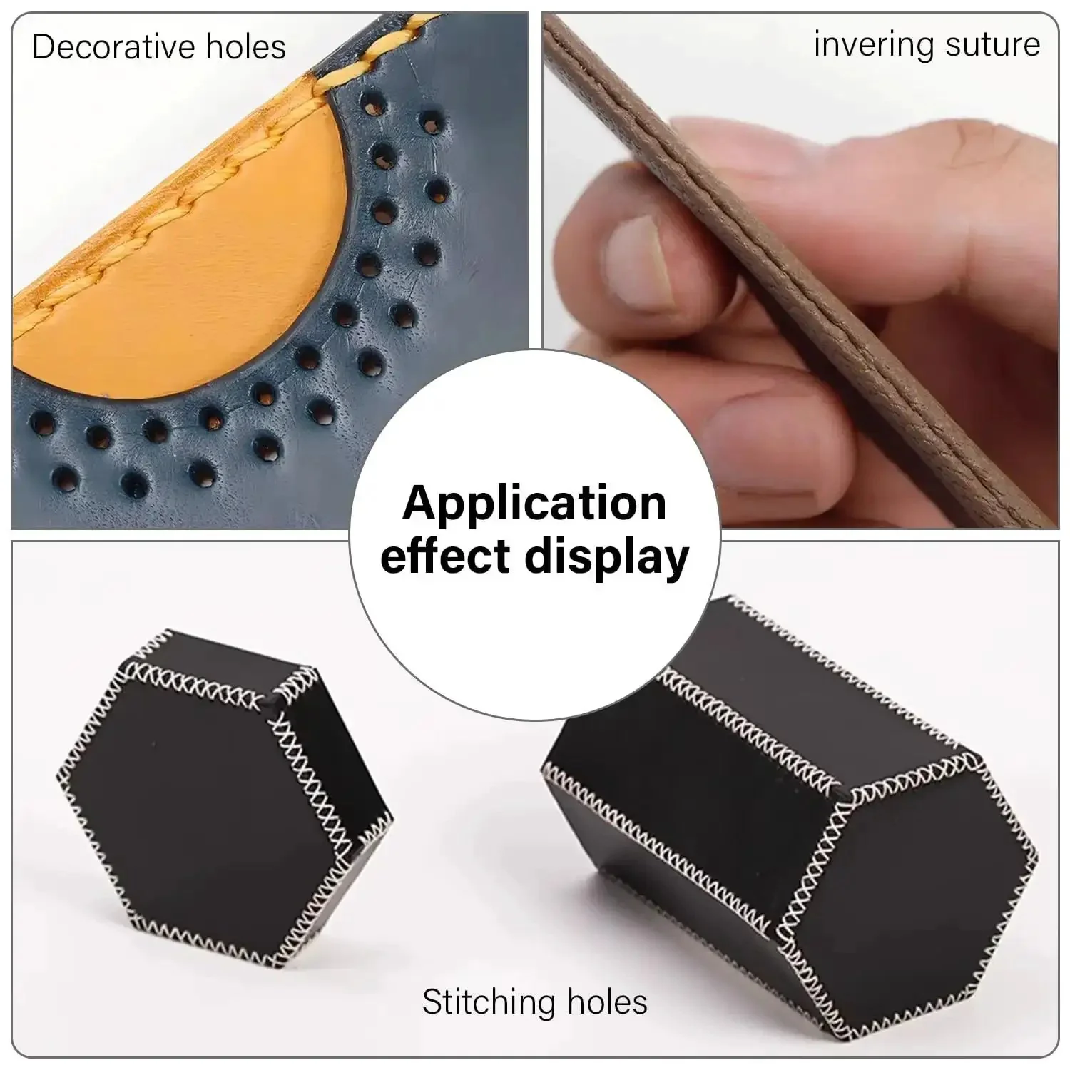 2nd Generation Leather Hole Punch Kit With Removable Circle Punch For Lacing And Stitching, Round Hole Cutter, Craft Chisel Set And Cutting Punches, 3mm Range Including 2, 5, 10 Sizes, Ideal DIY Leatherwork Tool - Image 2