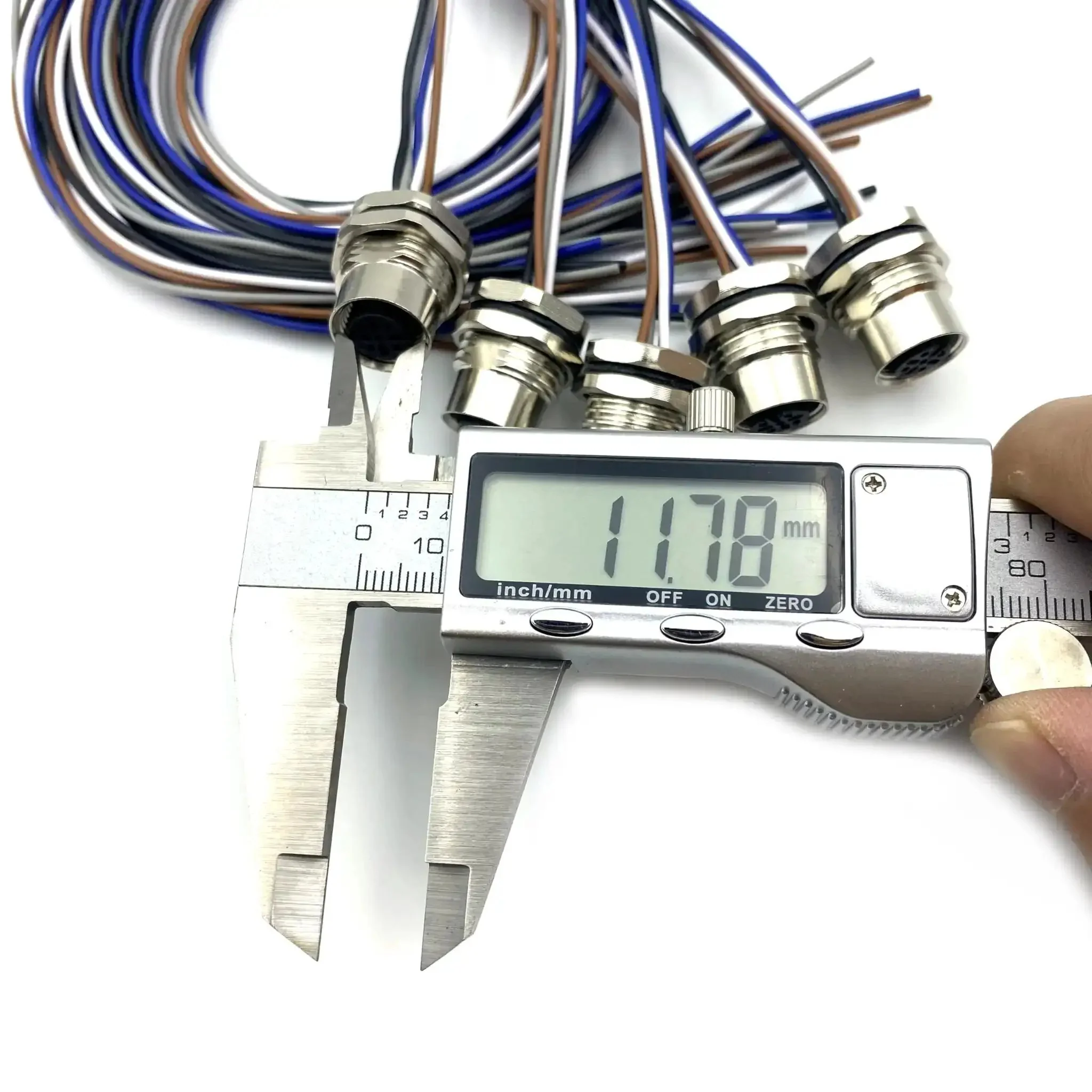 2Pcs 0.5 Meter M12 5 Pin A Coded Female Front Mount Connector Cable IP67 Waterproof UnShielded Straight Aviation Socket Sensor Receptacle 125V 4A Built To Last And Tough As Nails For Panel Mounting - Image 4