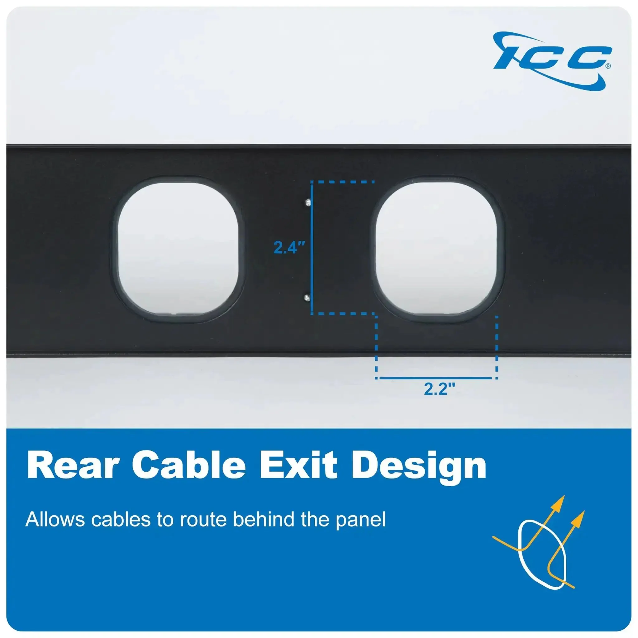 2U Finger Duct Cable Manager Panel With Cover For 19 Inch Racks 3 Inch Depth Horizontal Cable Management Black Rack Mount With Plastic Frame And Metal Back For Clean Hidden Wiring And Neat Cables - Image 2