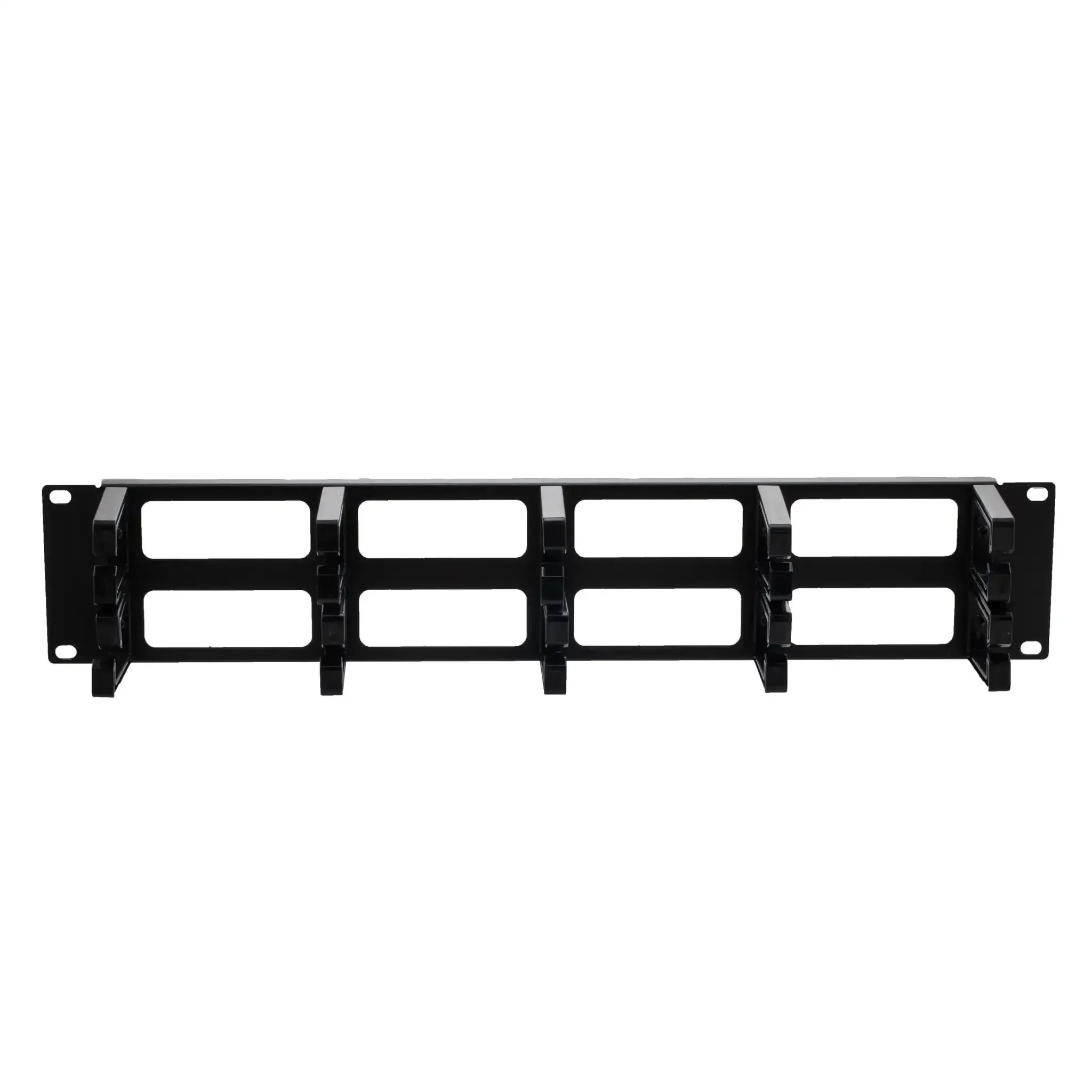 2U Horizontal Cable Management Panel With 5 Plastic Cable Rings And Steel Base Fits Standard 19 Inch Racks Raceway Duct For Neat Patch Cord Routing Easy Mounting Keeps Server And Networking Gear Looking Pro And Organized - Image 4