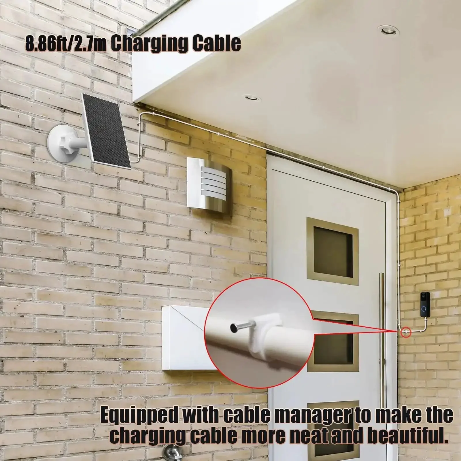 2W Solar Panel For Blink Outdoor 4 Camera And Video Doorbell USB C Solar Charger With 8.86 ft Cable And 360 Degree Adjustable Mounting Bracket Keeps Your Blink Cameras Powered By Sun - Image 3
