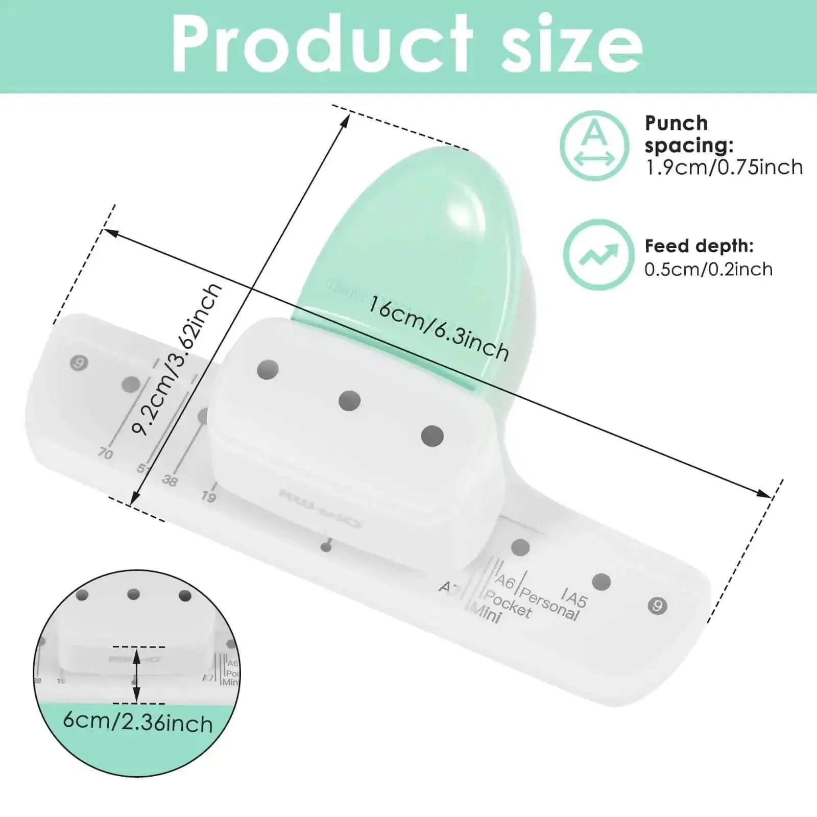3 Hole Paper Puncher With Ergonomic Handle Grab And Go Portable Desktop Binder Punch For A8 A7 A6 A5 Notebooks Punches Up To 8 Sheets Easily Multipurpose Scrapbook And Binder Craft Tool Made From Durable ABS - Image 7