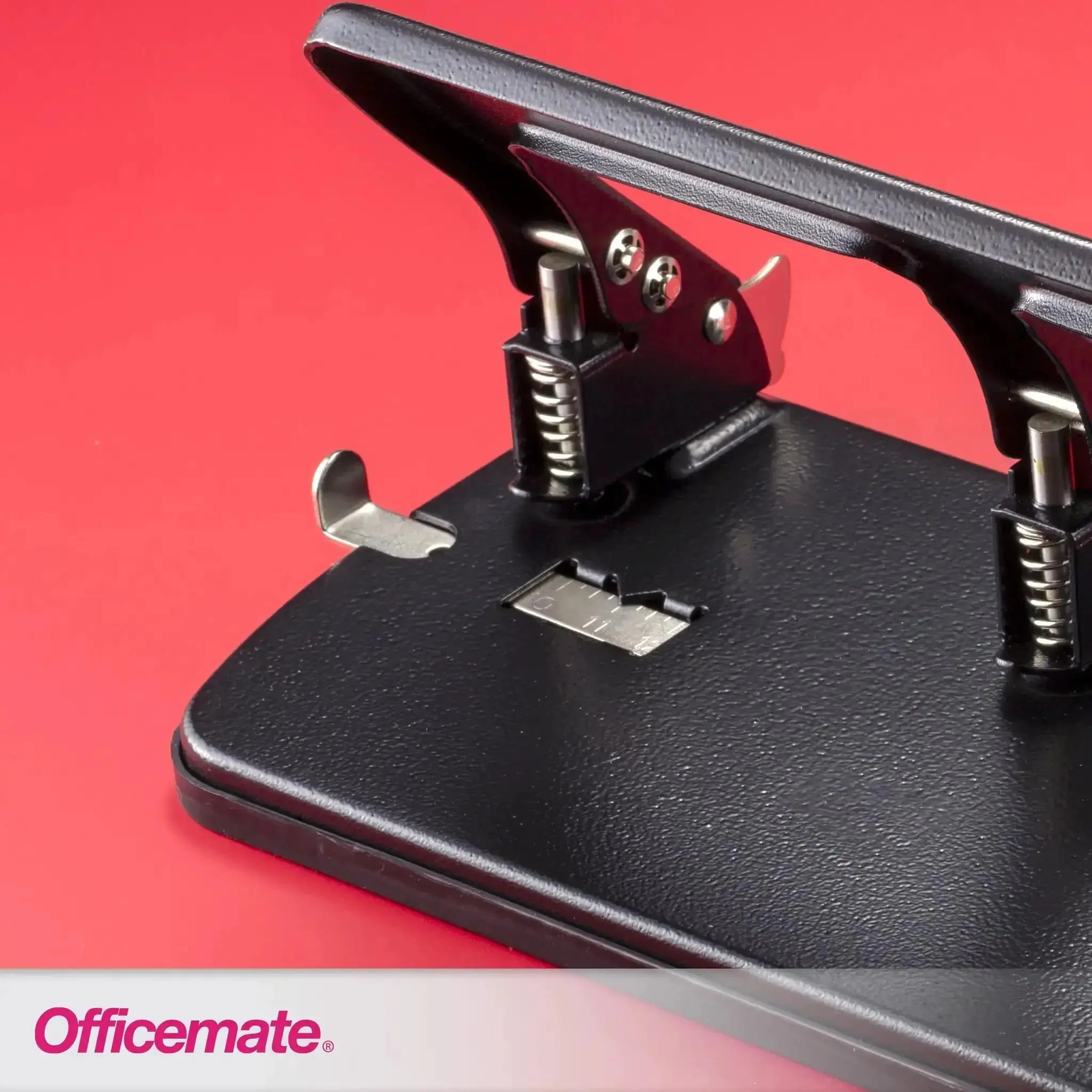 3 Hole Punch for Home Office, Medium Duty, 30 Sheet Capacity, Ergonomic Soft Grip Handles, Adjustable Paper Guide, Durable Metal Base, Black, Built Tough for Daily Use and Smooth No Nonsense Paperwork Prep - Image 3