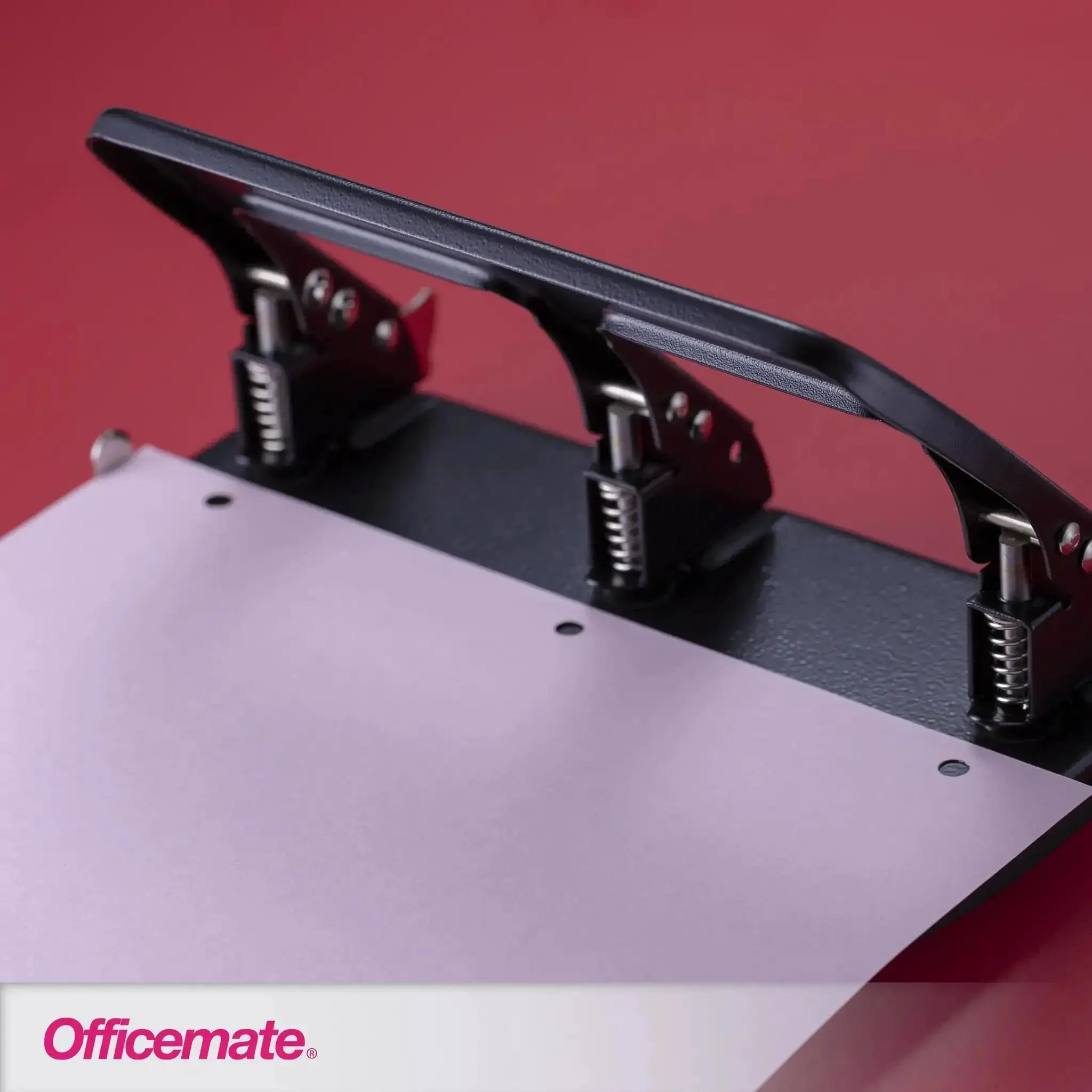 3 Hole Punch for Home Office, Medium Duty, 30 Sheet Capacity, Ergonomic Soft Grip Handles, Adjustable Paper Guide, Durable Metal Base, Black, Built Tough for Daily Use and Smooth No Nonsense Paperwork Prep - Image 4