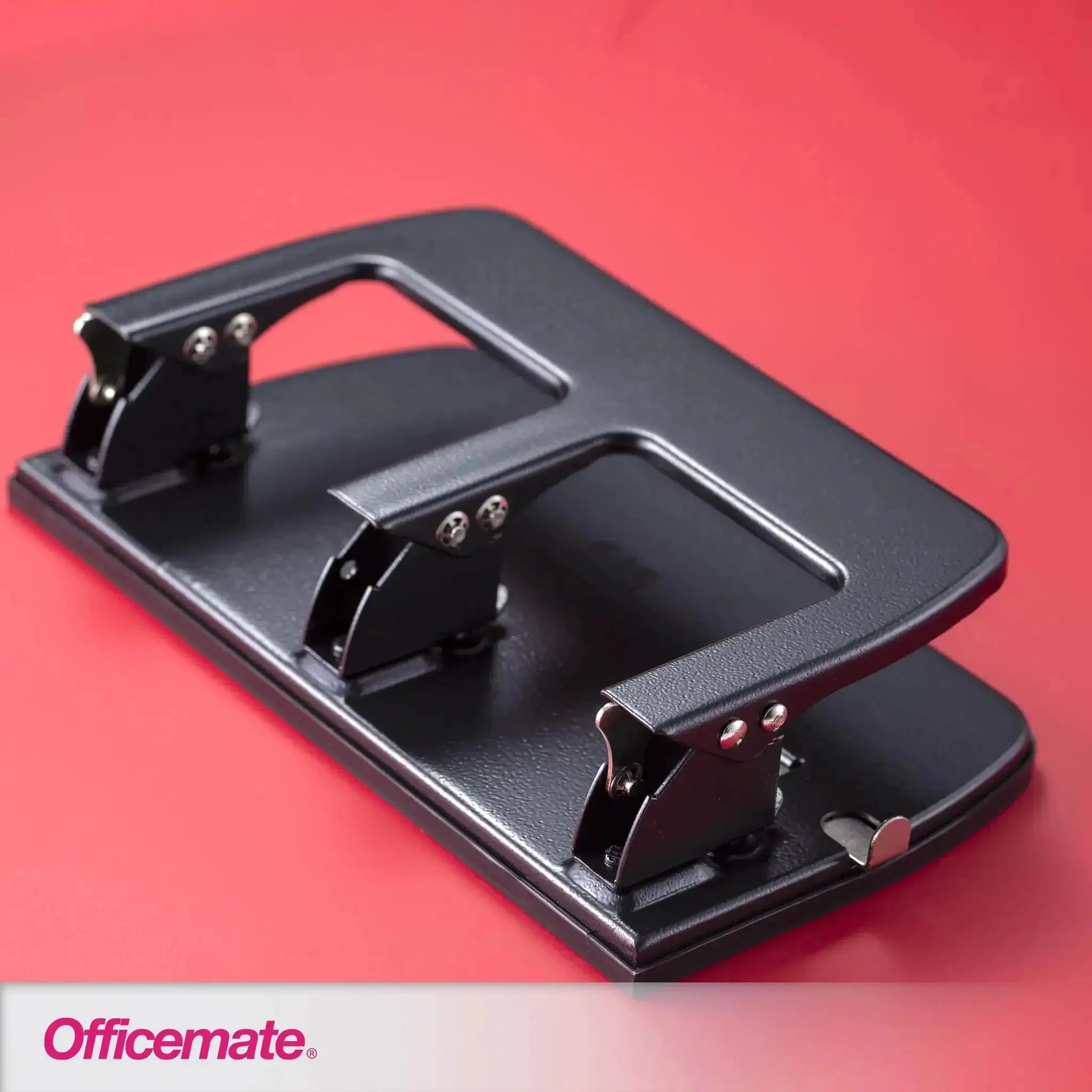 3 Hole Punch for Home Office, Medium Duty, 30 Sheet Capacity, Ergonomic Soft Grip Handles, Adjustable Paper Guide, Durable Metal Base, Black, Built Tough for Daily Use and Smooth No Nonsense Paperwork Prep - Image 5