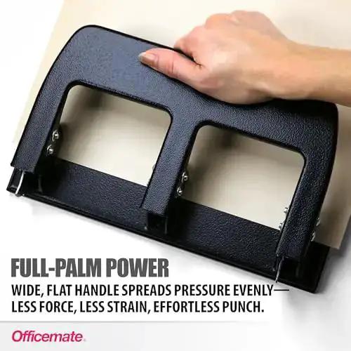3 Hole Punch for Home Office, Medium Duty, 30 Sheet Capacity, Ergonomic Soft Grip Handles, Adjustable Paper Guide, Durable Metal Base, Black, Built Tough for Daily Use and Smooth No Nonsense Paperwork Prep - Image 9