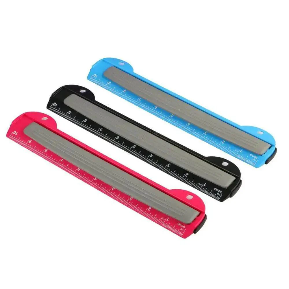3 Hole Punch For Ring Binders With Built In Ruler, Handy Portable Paper Puncher, 5 Sheets Capacity, Durable ABS Plastic Construction, Stainless Steel Punch Heads For Clean Holes, Deep Pink No Fuss Office And School Supplies - Image 2
