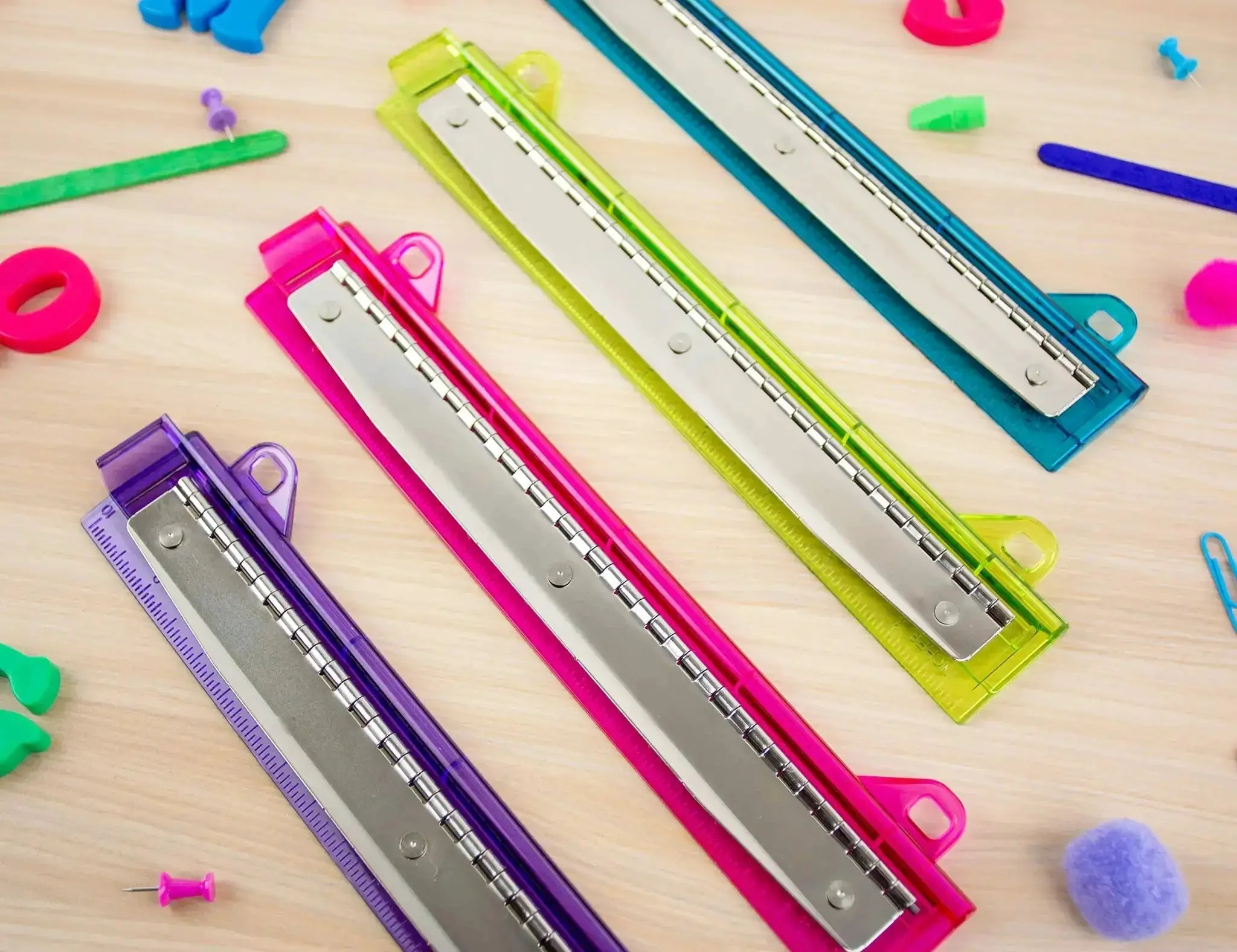 3 Hole Punch For Ring Binders With Integrated Ruler And Five Sheet Capacity Compact Travel Friendly Design In Assorted Colors That Fits Standard Binders And Delivers No Fuss Easy Paper Punching At Home Or In The Office - Image 2