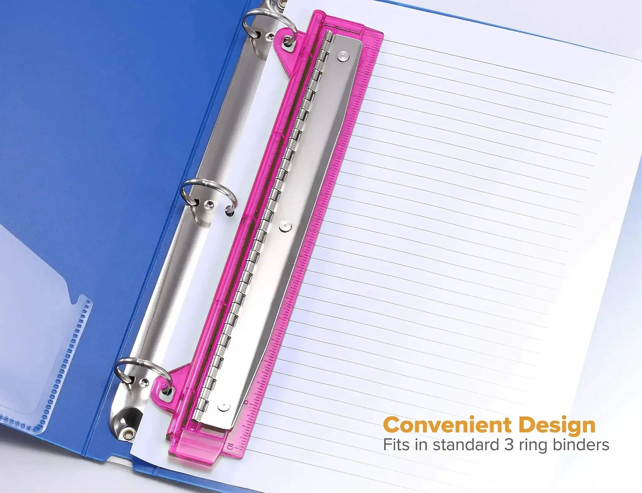 3 Hole Punch For Ring Binders With Integrated Ruler And Five Sheet Capacity Compact Travel Friendly Design In Assorted Colors That Fits Standard Binders And Delivers No Fuss Easy Paper Punching At Home Or In The Office - Image 6