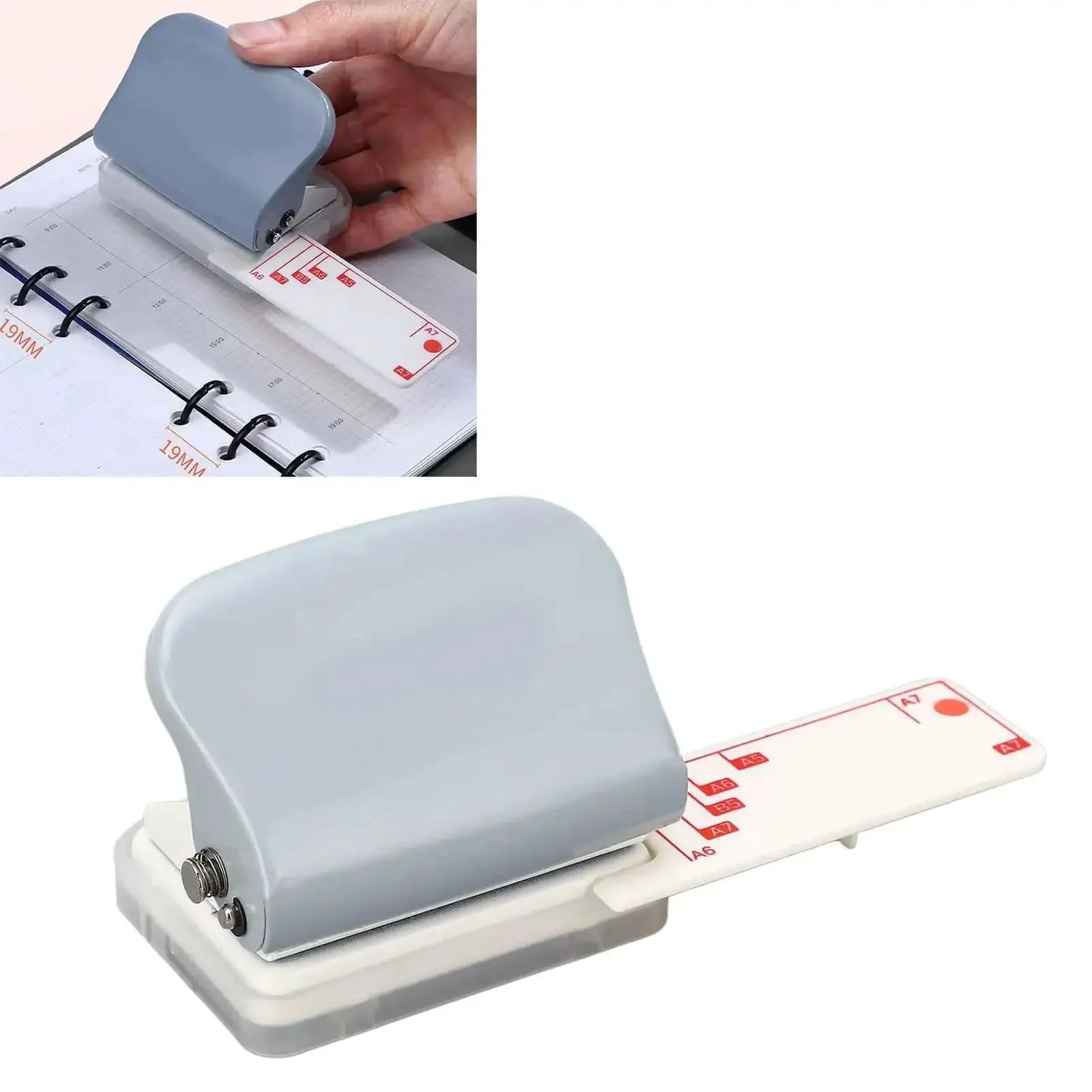 3 Hole Punch For Scrapbooks And Loose Leaf Pages Handheld Portable Hole Puncher With Positioning Post And Ruler 5 Sheet Capacity Works On B5 A4 A5 A6 A7 Paper Durable ABS Plastic Great For Office Or Craft Projects - Image 9