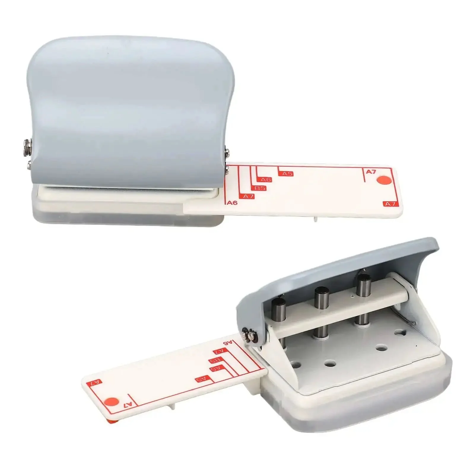 3 Hole Punch For Scrapbooks And Paper Crafts, Portable Handheld Metal Hole Puncher With 5 Sheet Capacity, Sturdy ABS And Iron Build, Nonslip Base For Loose Leaf Pages And Craft Projects - Image 4