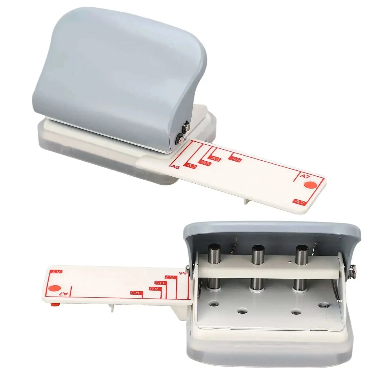 3 Hole Punch For Scrapbooks And Paper Crafts, Portable Handheld Metal Hole Puncher With 5 Sheet Capacity, Sturdy ABS And Iron Build, Nonslip Base For Loose Leaf Pages And Craft Projects - Image 9