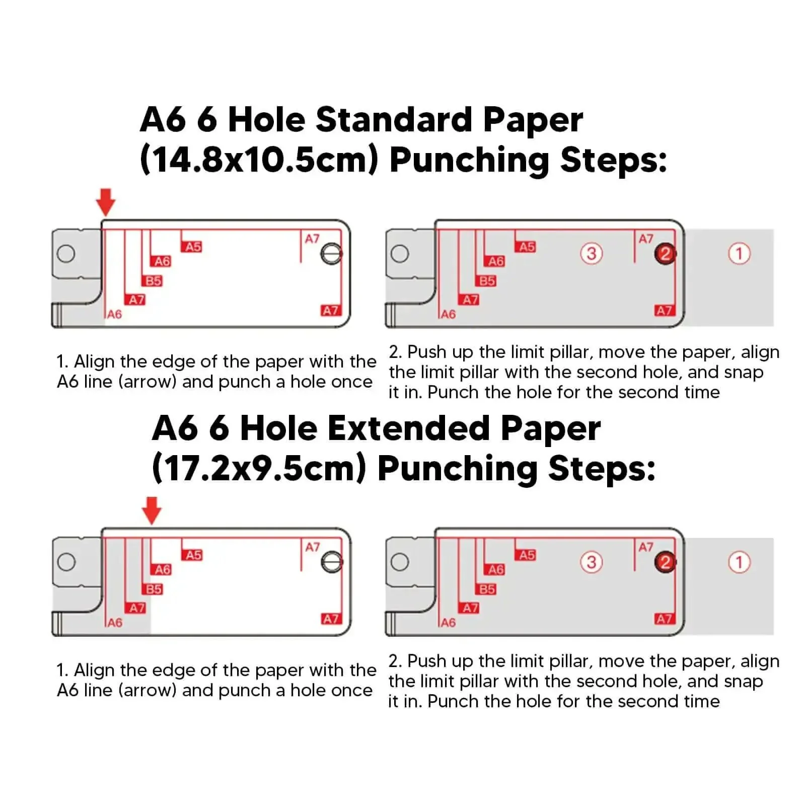 3 Hole Punch Handheld Metal Round Punch For Do It Yourself Binders Notebooks And Scrapbooks 5 Sheet Capacity Works With A4 A5 A6 A7 B5 Paper Multi Size Compatible Cinch Book Binder Tool - Image 6