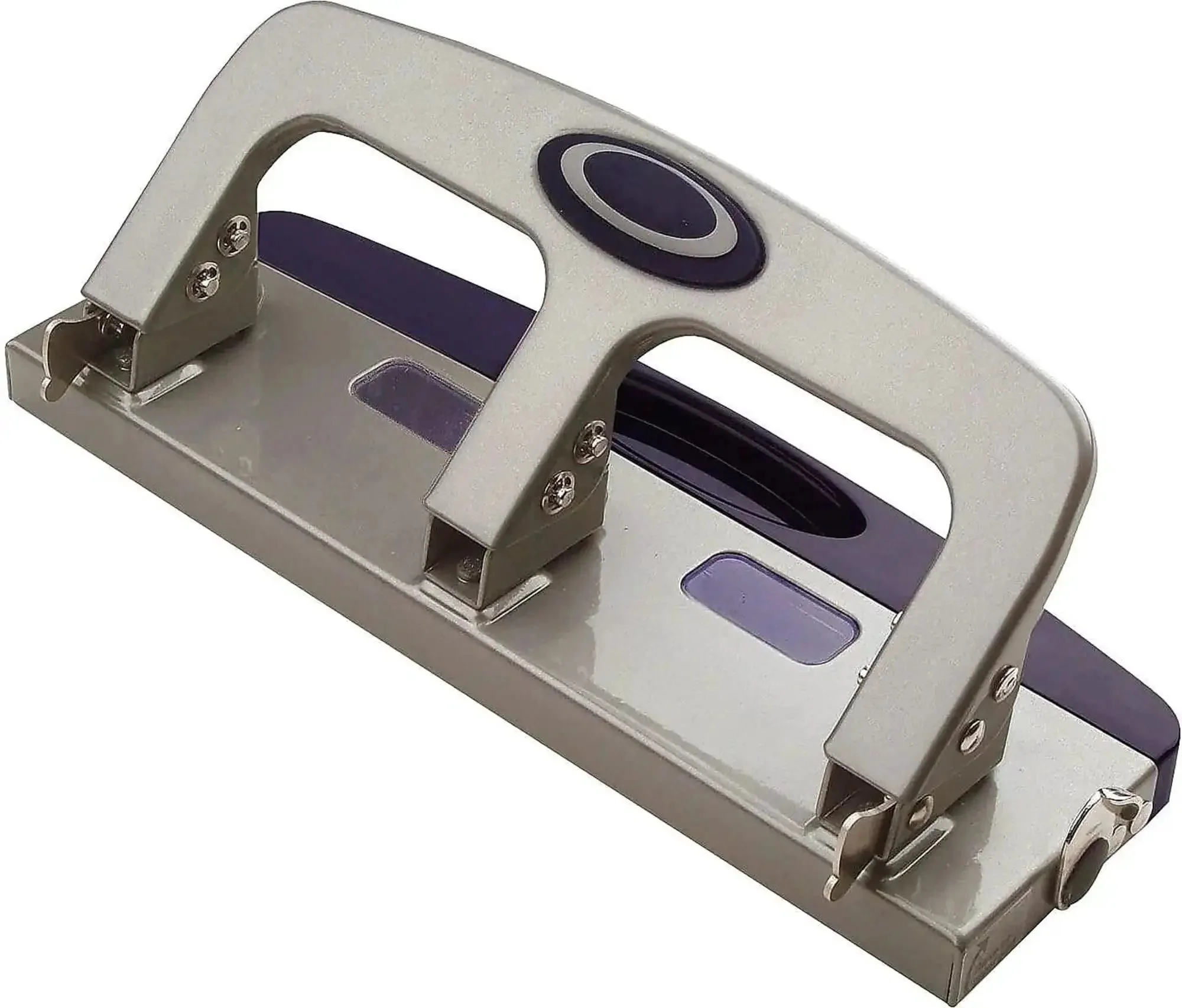 3 Hole Punch With Pull Out Chip Drawer, Handles Up To 20 Sheets, Metallic Silver Office Paper Punch For Home, School And Small Office Use, Easy Cleanup Chip Drawer, Durable Metal Construction