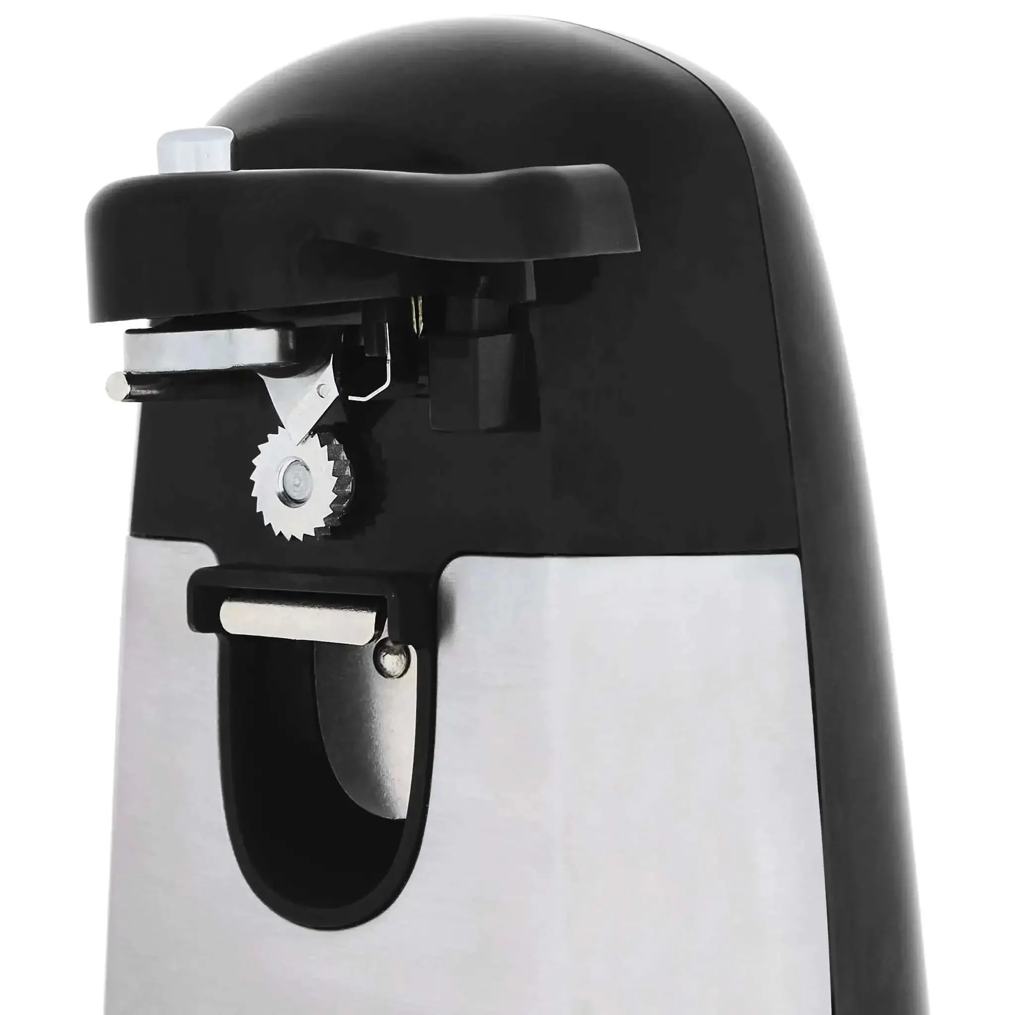 3-In-1 Electric Can Opener With Bottle Opener And Knife Sharpener, Stainless Steel Blade, Magnetic Lid Holder, Automatic Stop And No-Fuss One-Touch Button, Powerful 50W Black Sleek Kitchen Gadget For Quick Open And Prep - Image 6