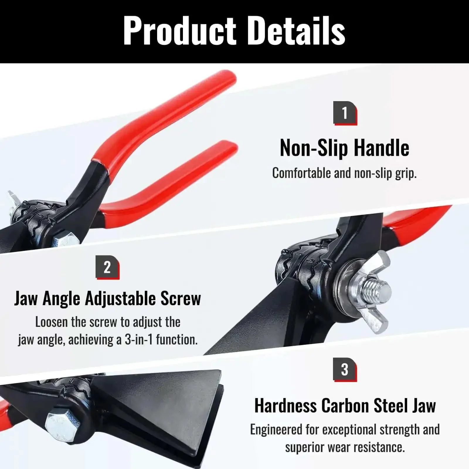 3 In 1 Sheet Metal Bender Pliers With Adjustable Jaw For Bending Flattening And Seaming Metal Great For Straight 45 Degree And 90 Degree Bends Heavy Duty Hand Tool For Pros And DIY Projects - Image 5