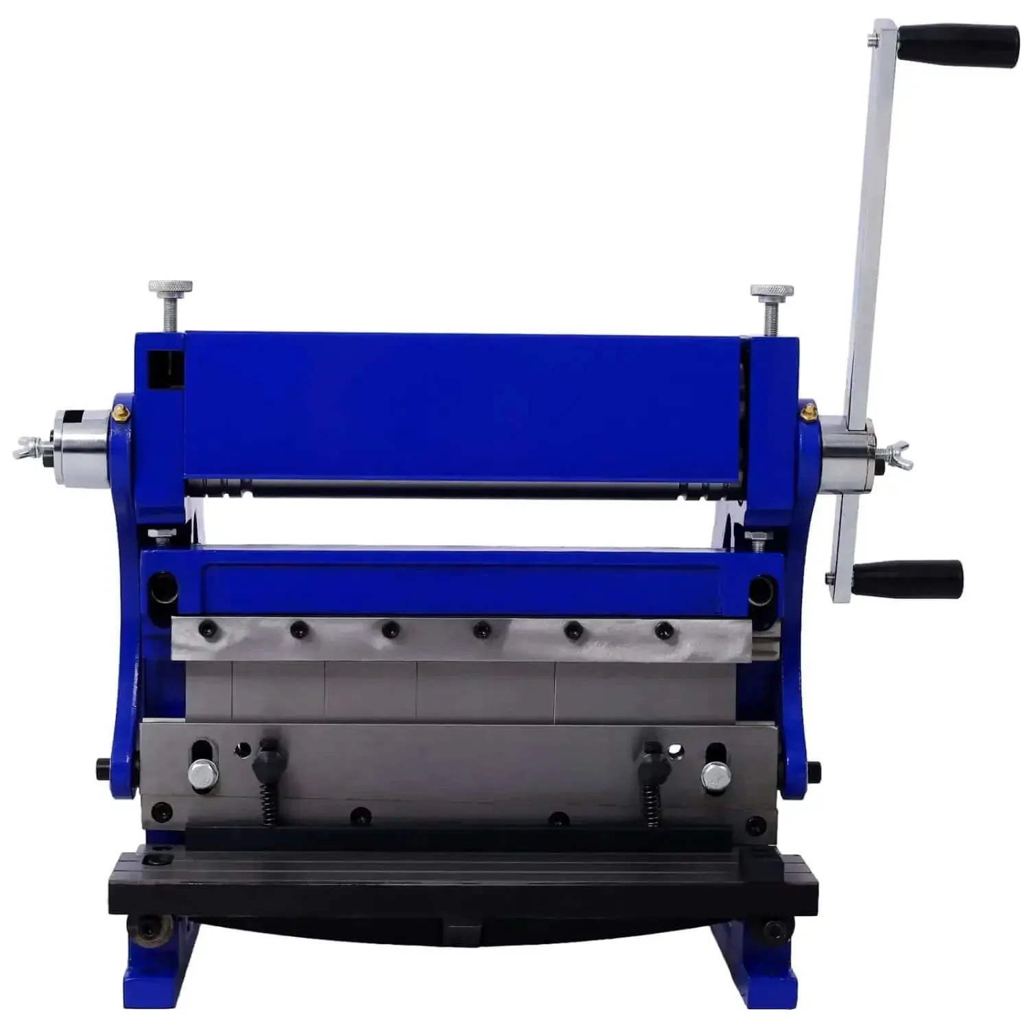 3 In 1 Sheet Metal Brake 12 Inch Blue Combination Machine For Bending Shearing And Rolling In The Workshop With Five Blade Options Including 1 In 2x2 In 3 In And 4 In And Durable HT200 Casting For Tough Metalwork - Image 9