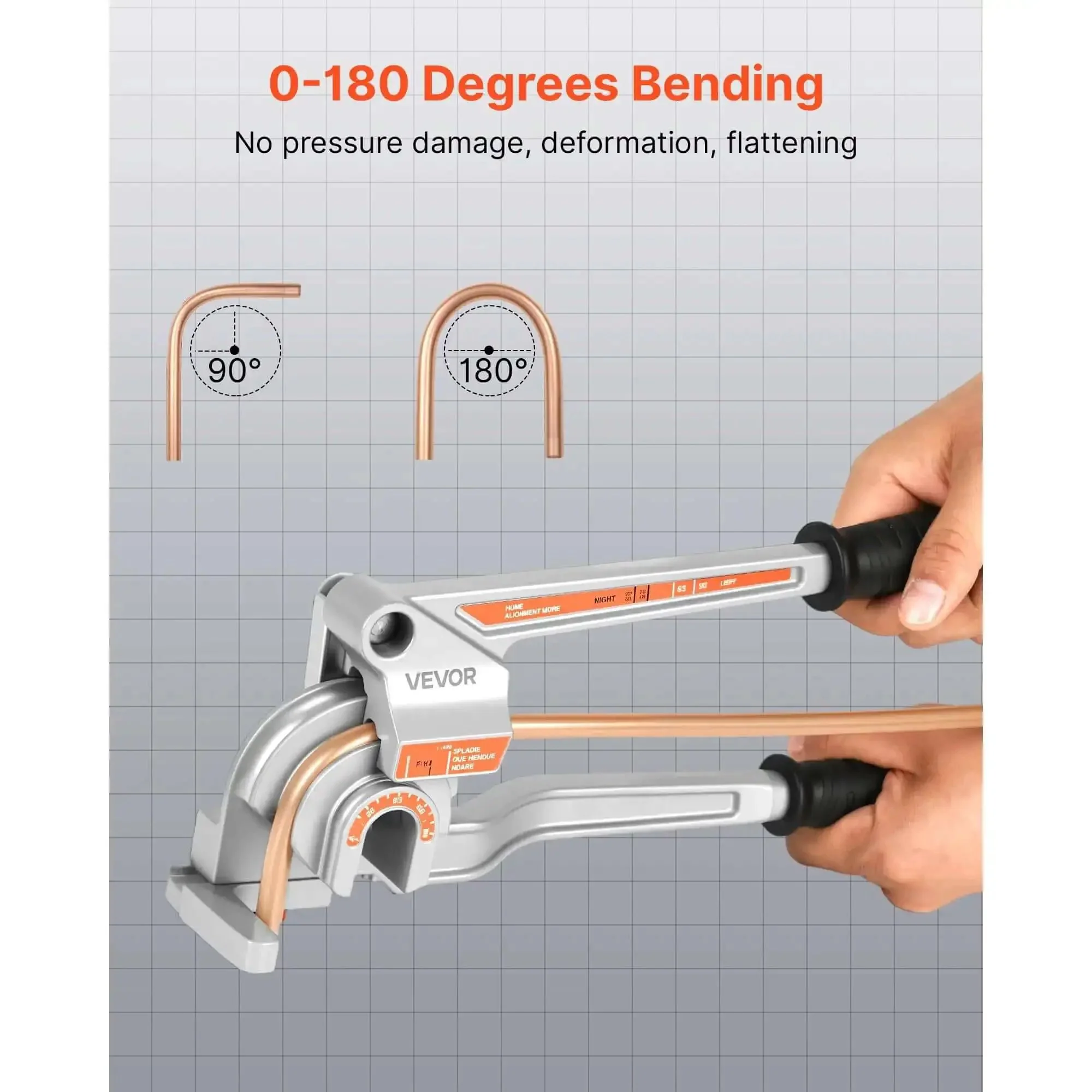 3 In 1 Tube Bender For Copper And Aluminum Pipes, Handy Manual Level Bending Tool For One Quarter, Three Eighths, And One Half Inch OD, 180 Degree Bends For HVAC And Air Conditioning - Image 7