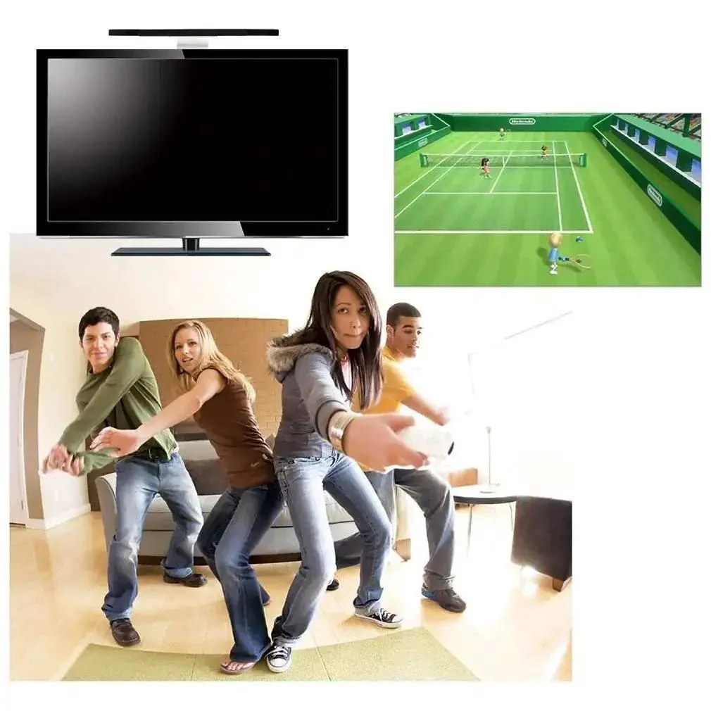 3 In 1 Wii AC Power Adapter And Composite Audio Video Cable Set With Wired Motion Sensor Bar Data Cables Compatible With Wii Includes Clear Stand For Easy Attachment To TV Or Monitor - Image 3