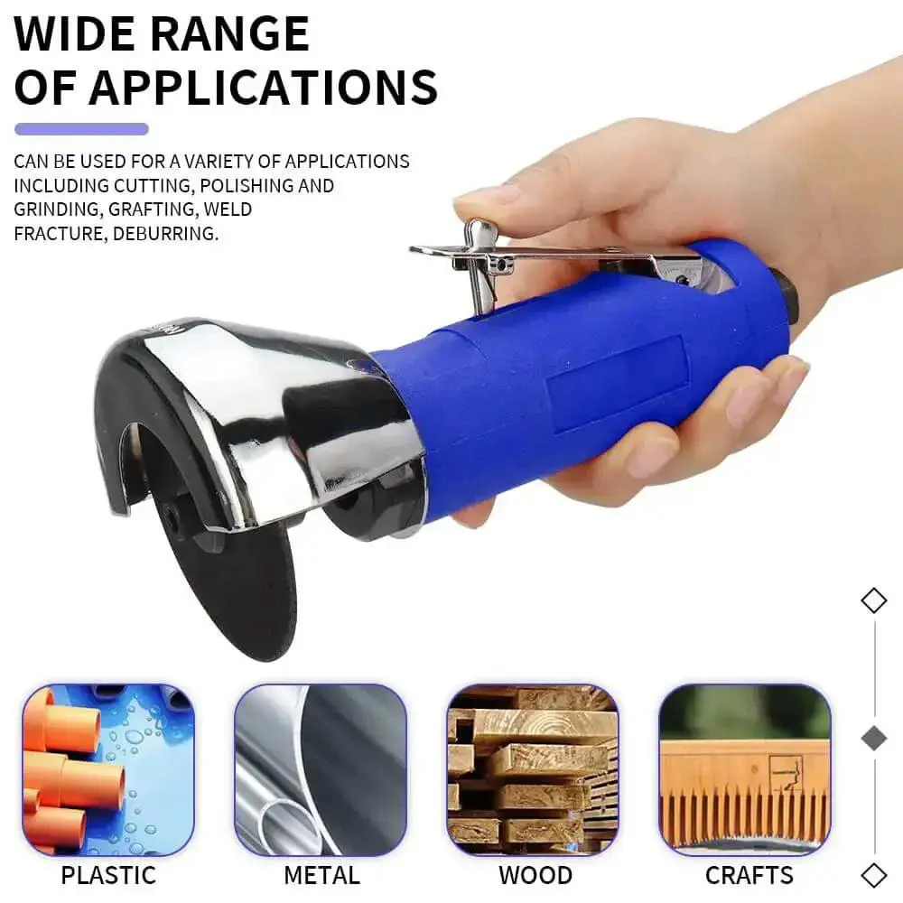 3 Inch Air Cut Off Tool Kit With Five 3 Inch Cutting Discs, Pneumatic Metal Sheet Cutter, 20,000 RPM, Includes Wrench And Air Fitting For Quick Start, Built For DIY Projects And Pro Shop Use - Image 2