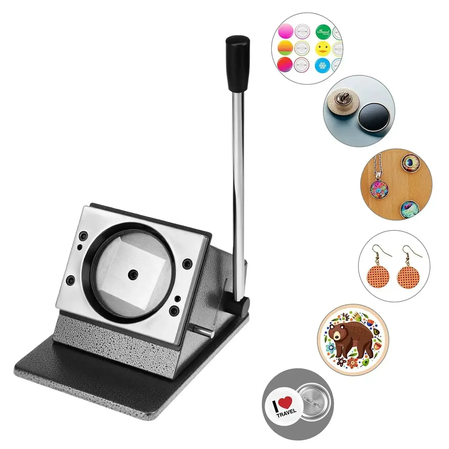 3 Inch Button Paper Cutter And Badge Die Cutter For DIY Stamps And Card Buttons Heavy Duty Metal Cutter With Precise Steel Blade And Adjustable Gap Ideal For 75mm Button Projects - Image 7