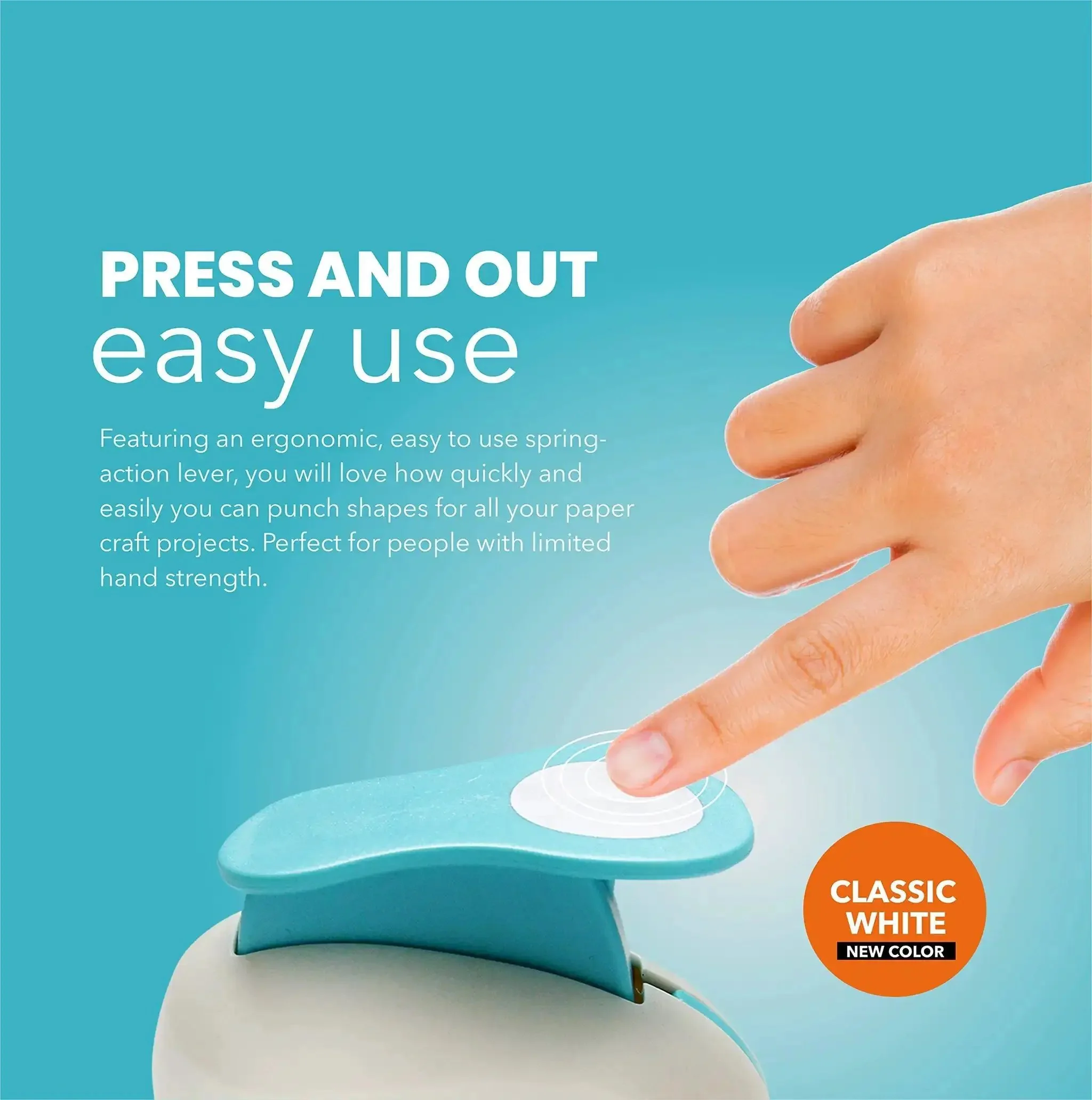 3 Inch Circle Punch For Scrapbooking Card Making And DIY Craft Projects With Ergonomic Spring Action Lever Delivers Crisp Circles Every Time Great For Photos Albums And Greeting Cards In Classic White - Image 3