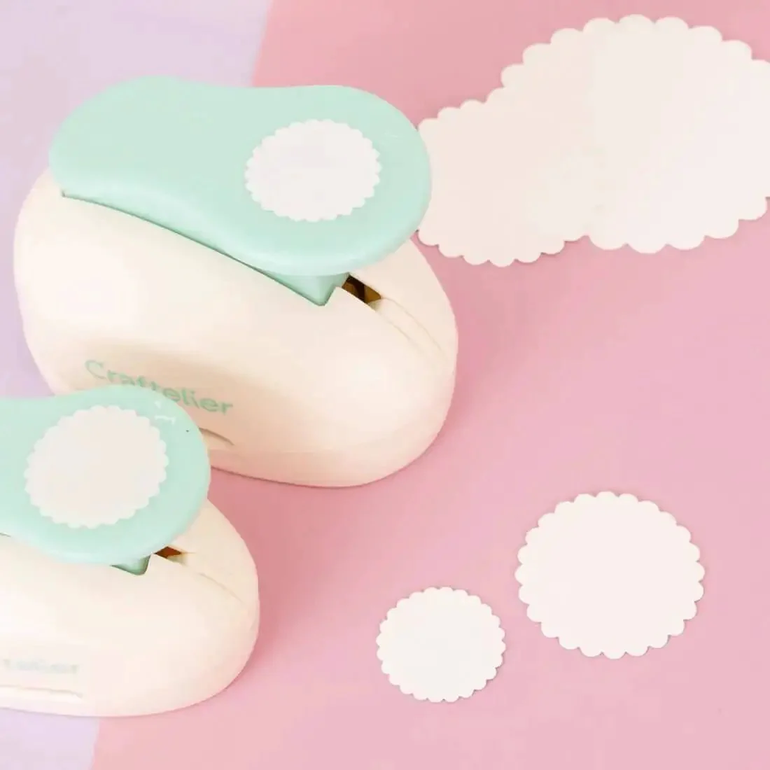 3 Inch Circle Scallop Punch With Easy Lever Press For Scrapbooking, DIY Cards And Journals, Precise Circle Cutouts For Paper Crafts, Cardstock Crafting Tool, On The Go Portable Mini Hole Punch For Creative Projects - Image 3