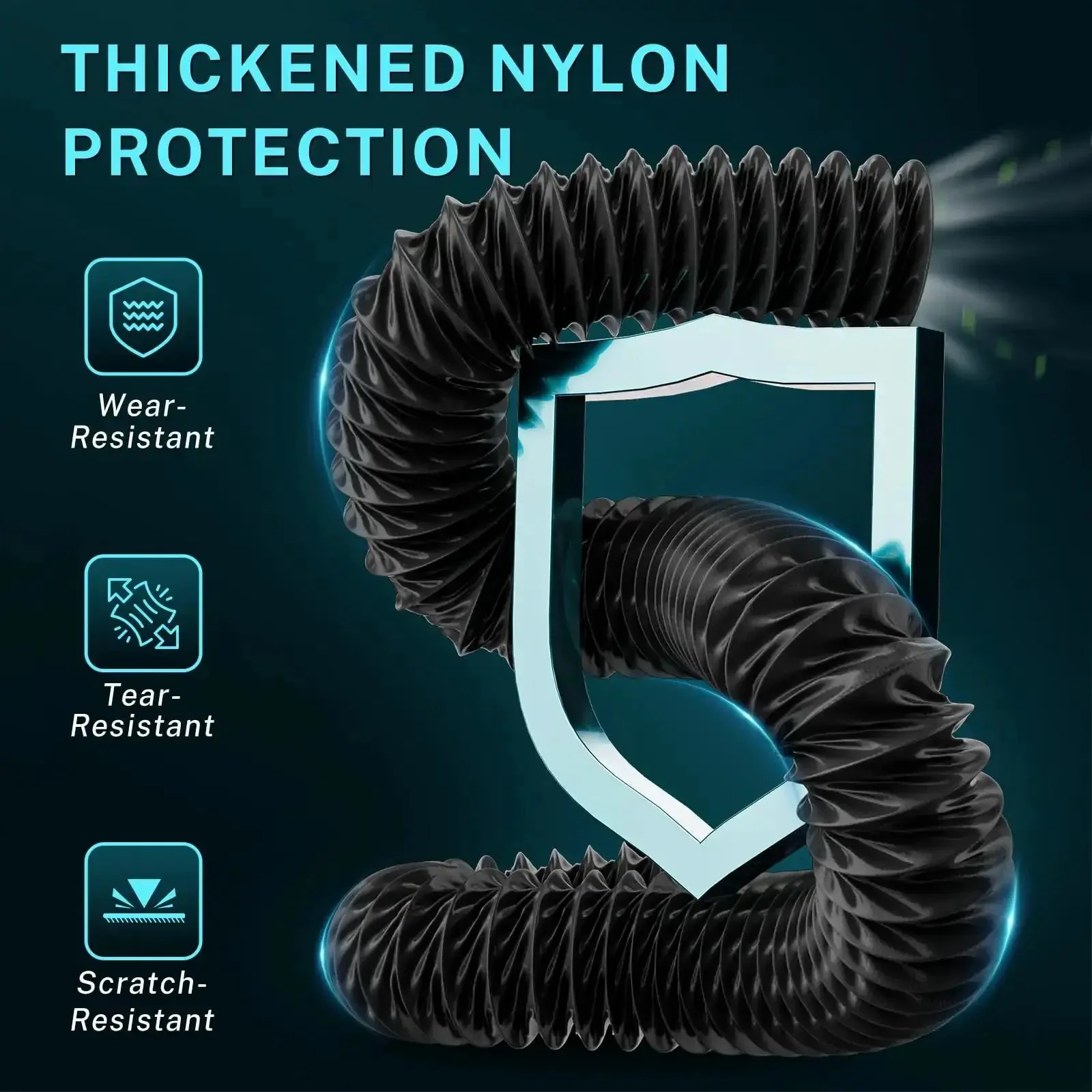 3 Inch Diesel Heater Ducting Hose, 8 Ft Flexible Nylon Exhaust Pipe For Diesel Heaters, RV Tent Truck Camping, High Heat Nylon Air Ducting, Durable Flexible Vent Pipe With Easy Clamp Install For Safe Exhaust - Image 6